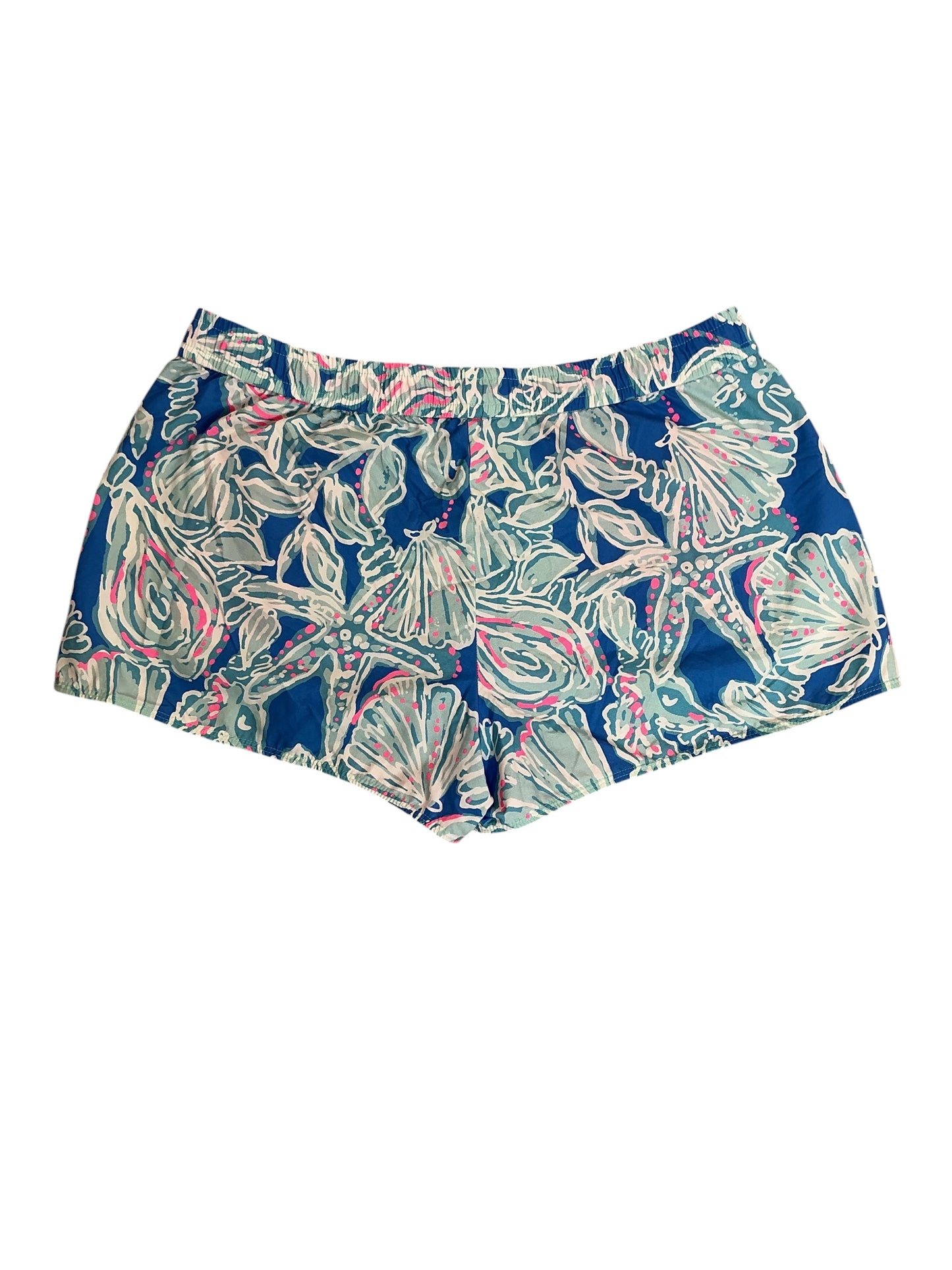 Lilly Pulitzer Luxletic Ocean Trail Shorts Bay Blue Into The Deep - Size L