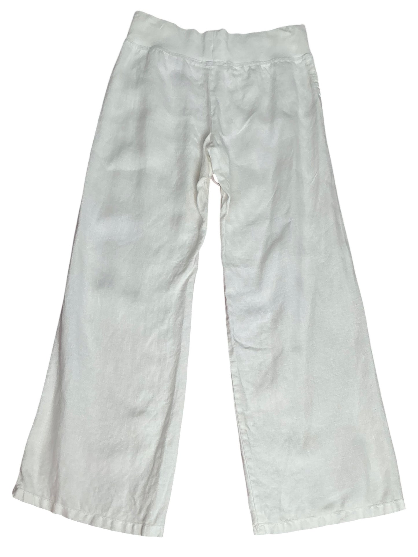 Lilly Pulitzer Brawley Linen Mid-Rise Wide Leg Pants Resort White - Size S