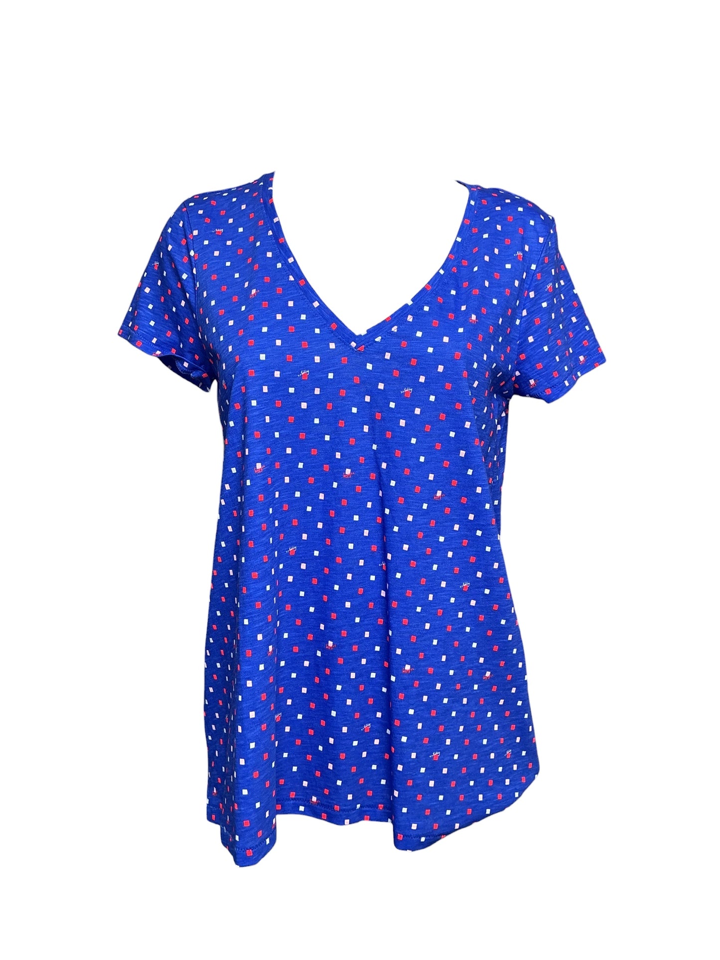 Lilly Pulitzer NWT Etta V-Neck - Borealis Blue Lilly Squared - Size S