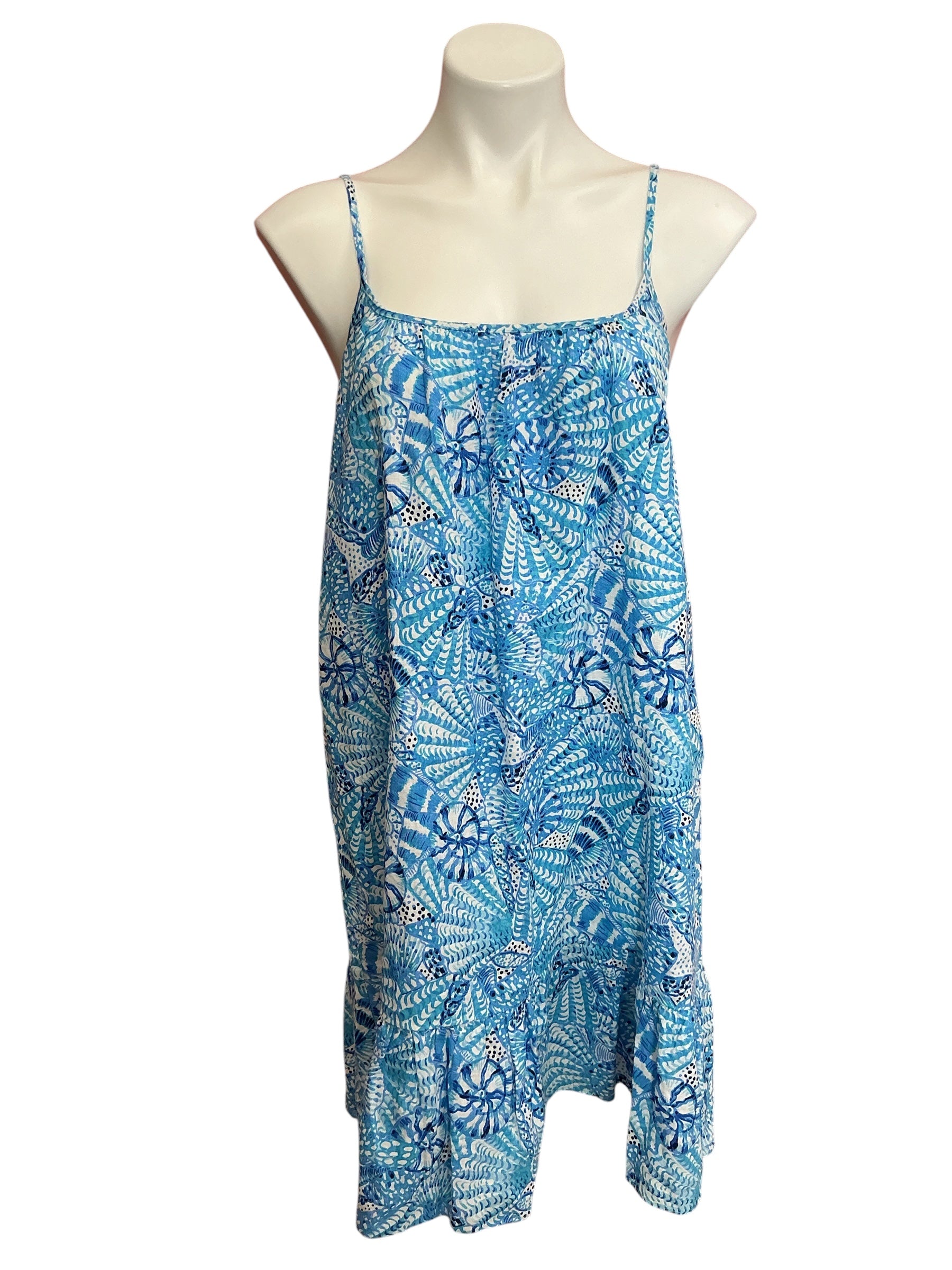 Lilly Pulitzer NWT Jaydan Linen Dress Amalfi Blue By The Seashore - Size L