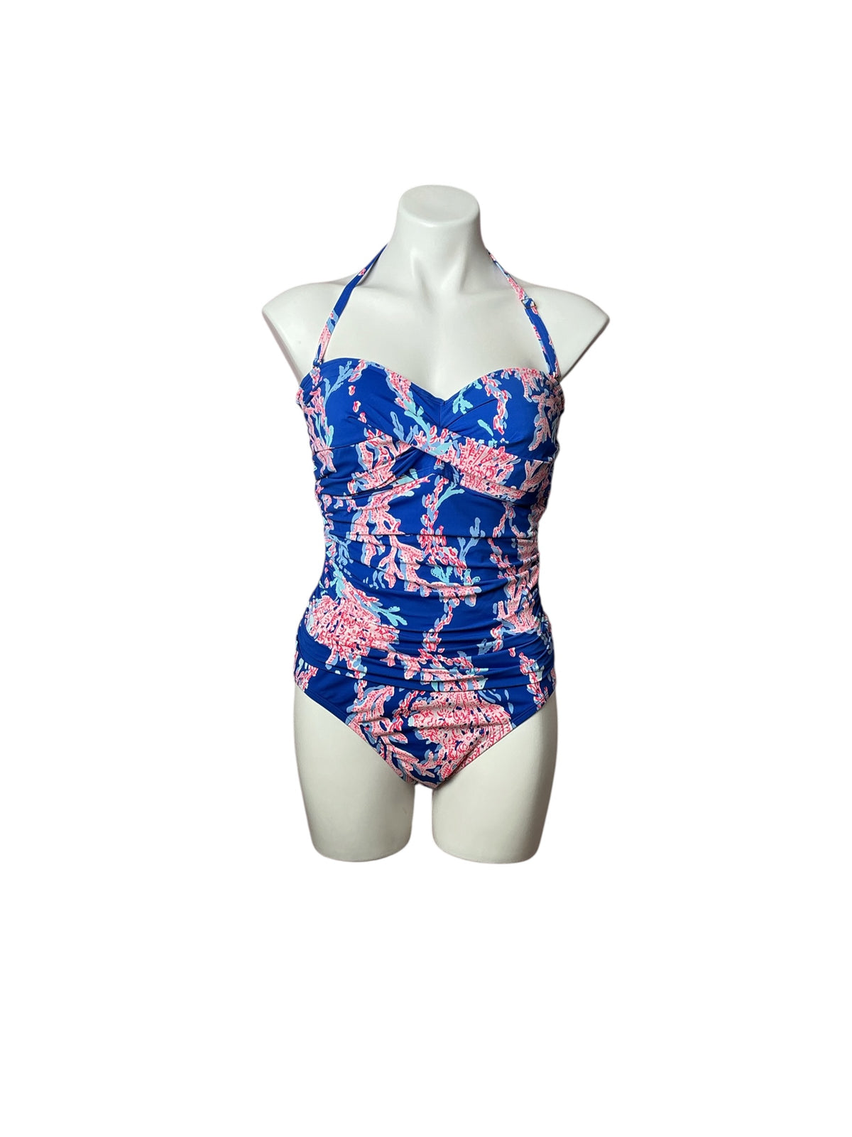 Lilly Pulitzer NWT Flamenco One Piece Borealis Blue Swim On Over - Size 14