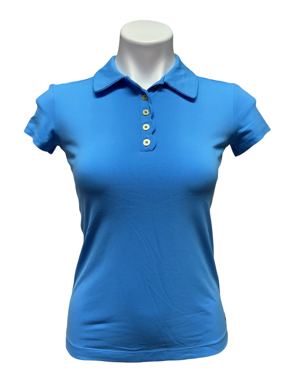 Lilly Pulitzer NWT Frida Scallop Polo UPF 50+ Lunar Blue - Size XXS