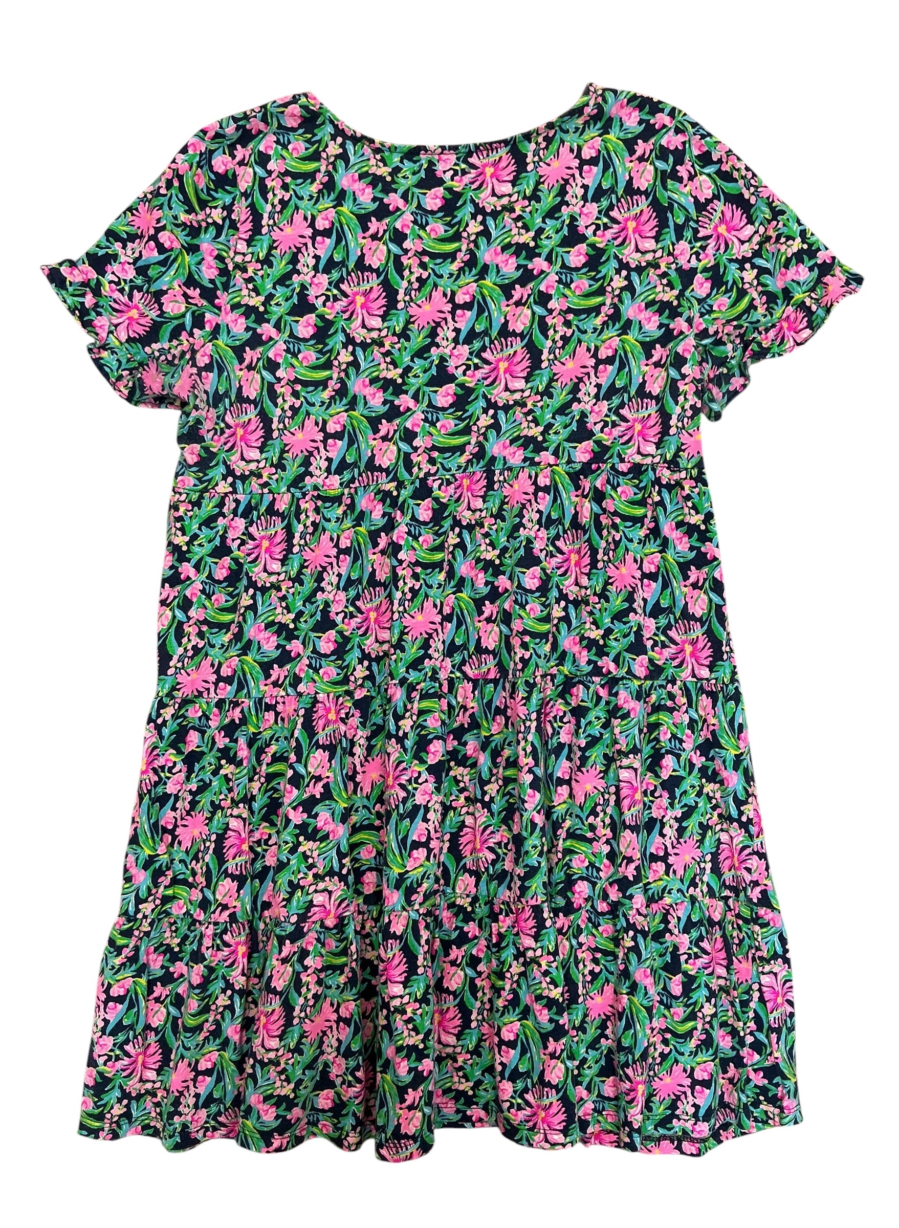 Lilly Pulitzer Kids Girls Mini Jodie Dress Low Tide Navy Garden Variety - Size XL 12-14