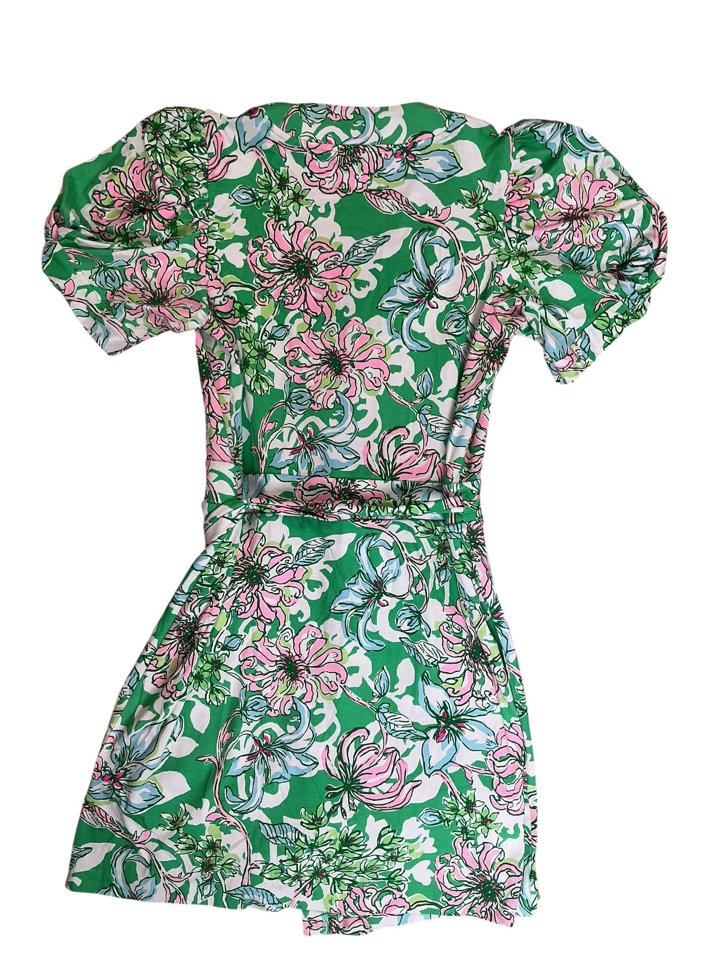 Lilly Pulitzer Sailynn Short-Sleeve Romper Spearmint Blossom Views - Size S