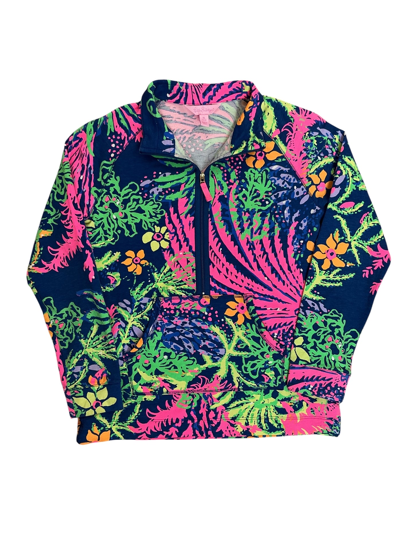 Lilly Pulitzer Kids Girls Skipper Popover Top Indigo All A Glow - Size XL 12-14