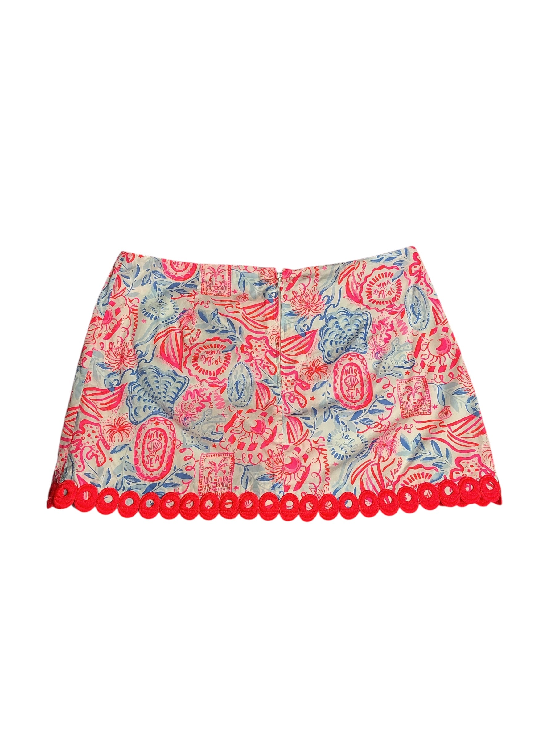 Lilly Pulitzer- Michelina Mini Skort Resort White Lil Sun Sea Sand Size 12