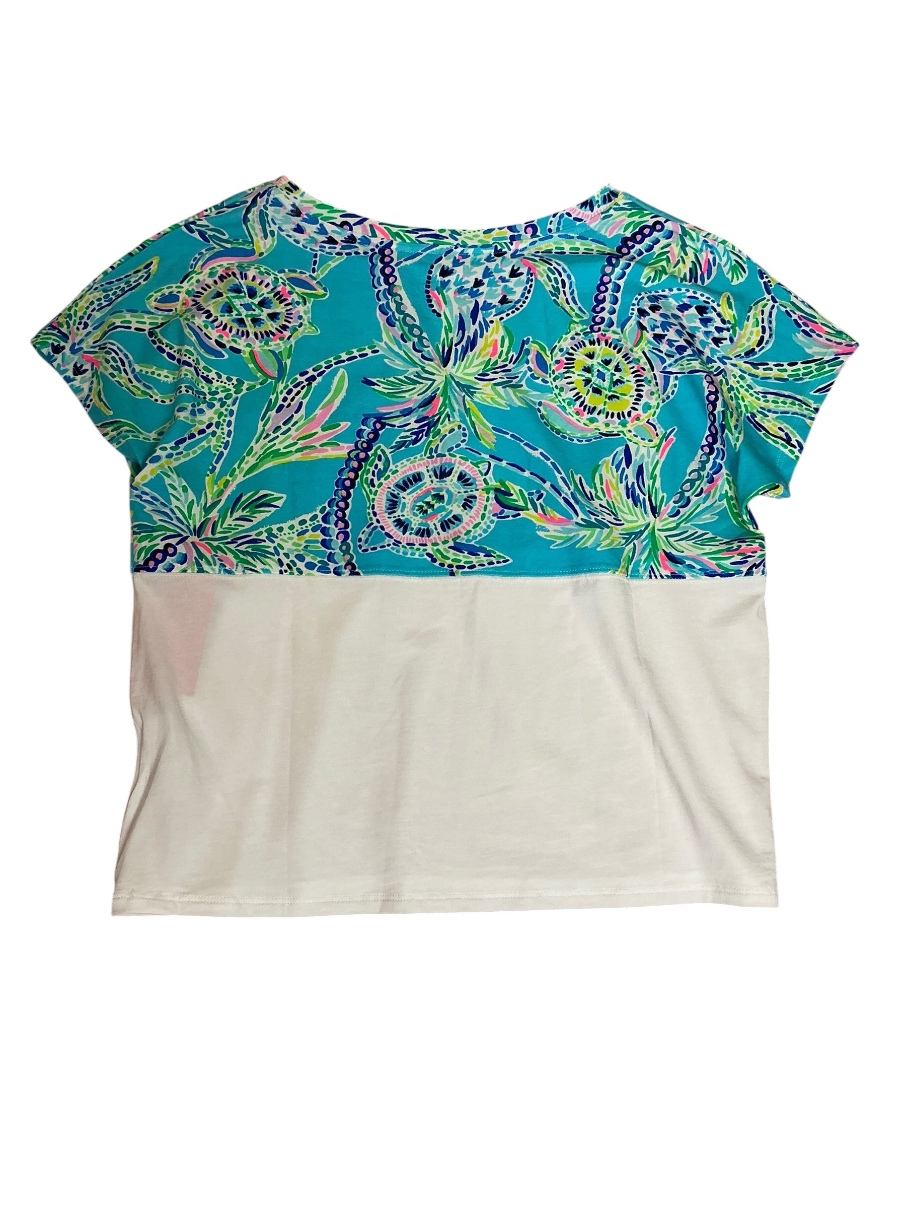 Lilly Pulitzer Finn Cropped Top Bermuda Blue Turtle Szn - Size XS