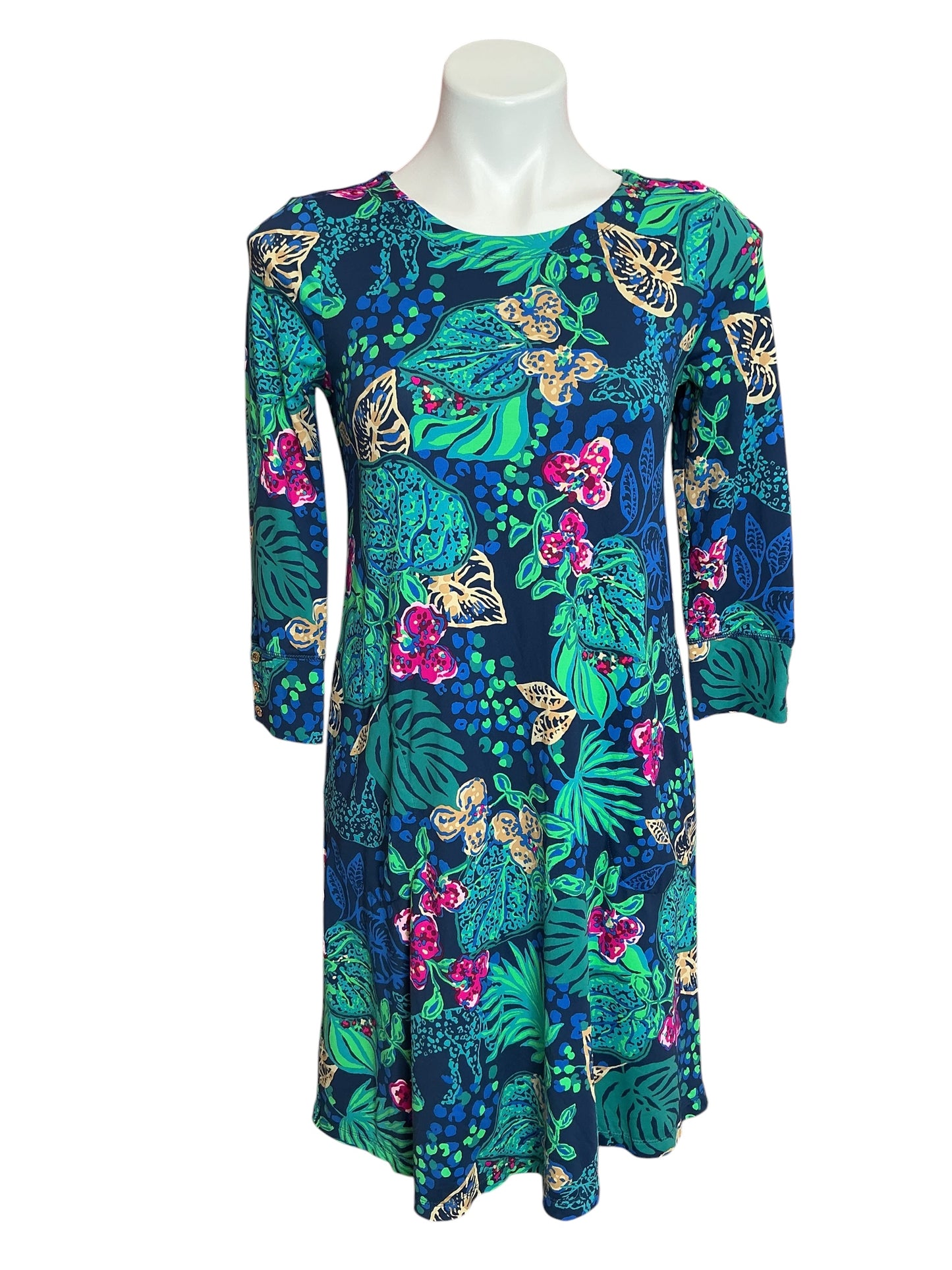 Lilly Pulitzer ChillyLilly Solia Dress Low Tide Navy Life Of The Party - Size XS
