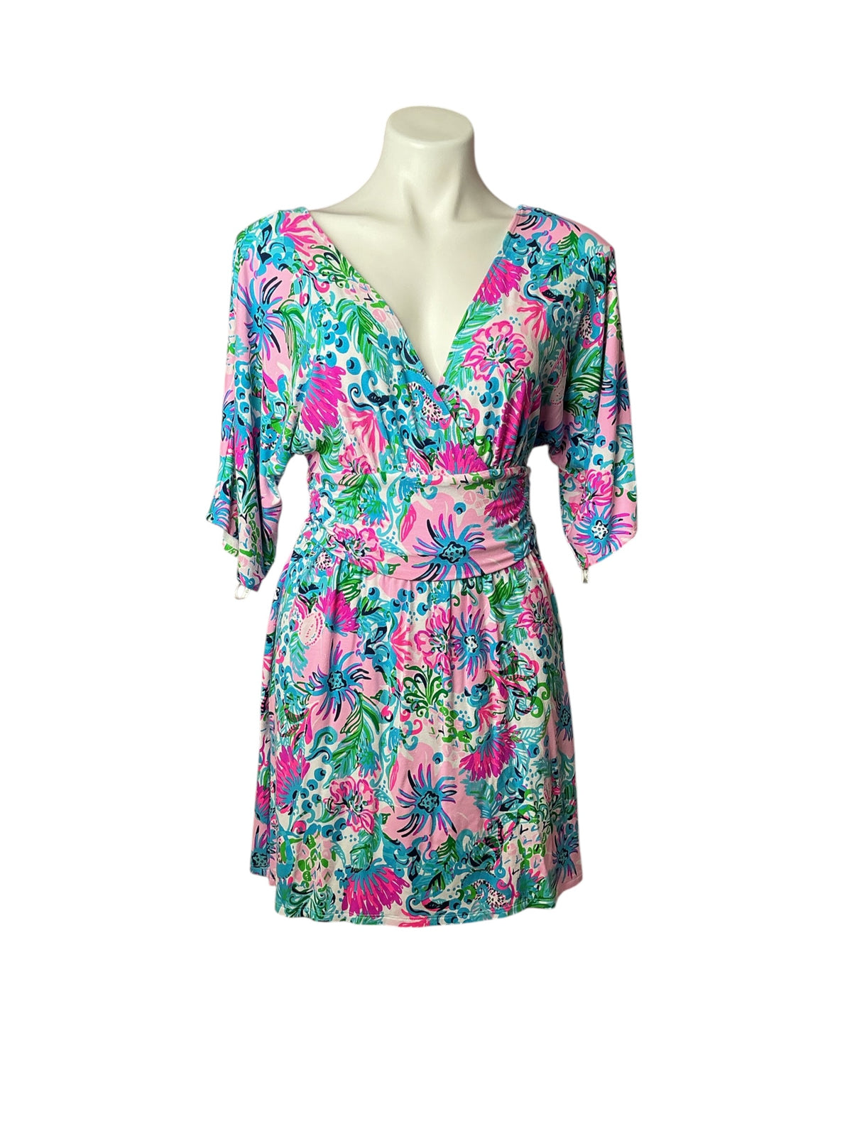 Lilly Pulitzer Parigi Skirted Romper Mandevilla Baby Paradise Petals - Size S