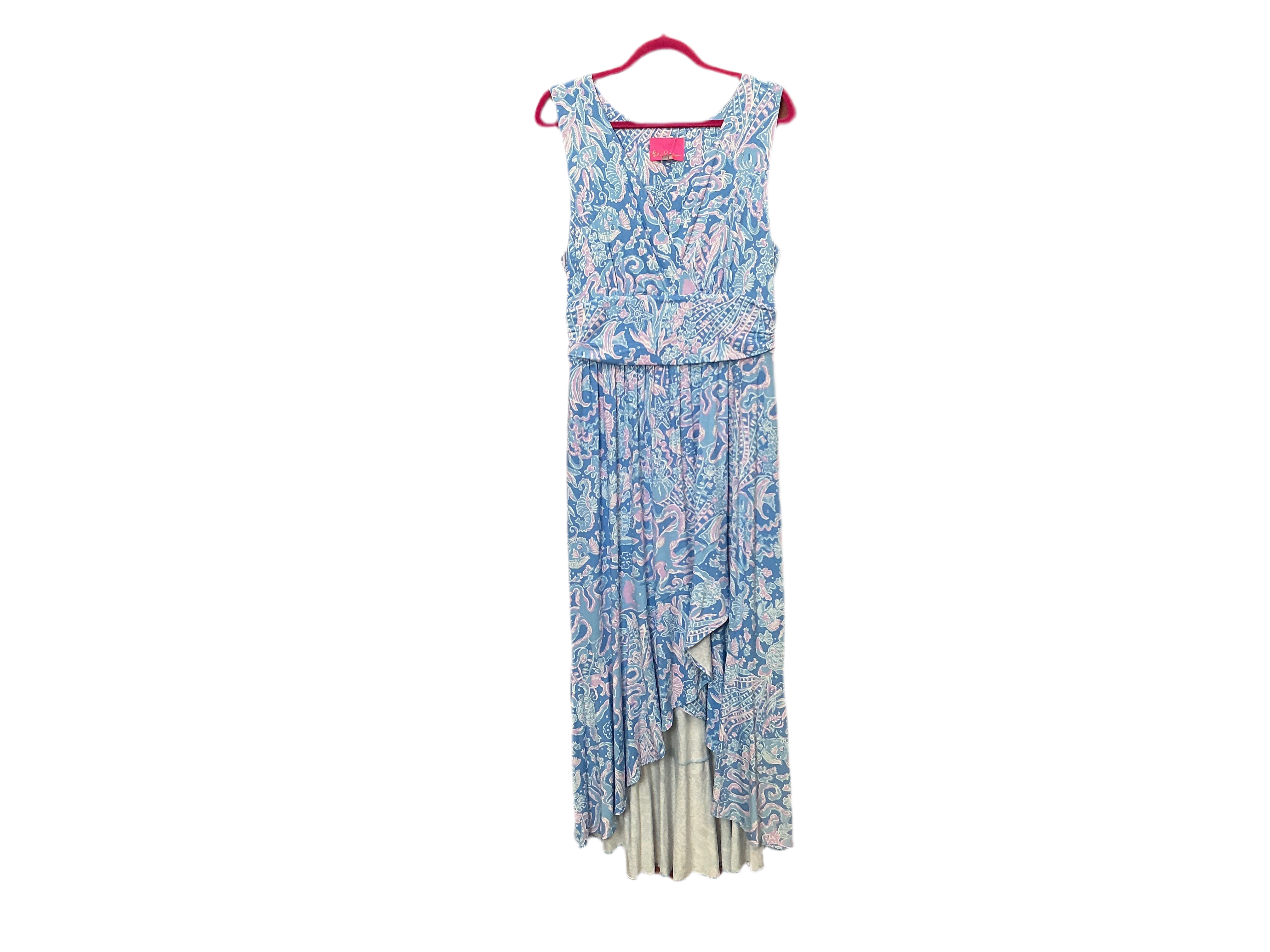Lilly Pulitzer NWT Moana Maxi Dress Boca Blue Sea What I Sea - Size L