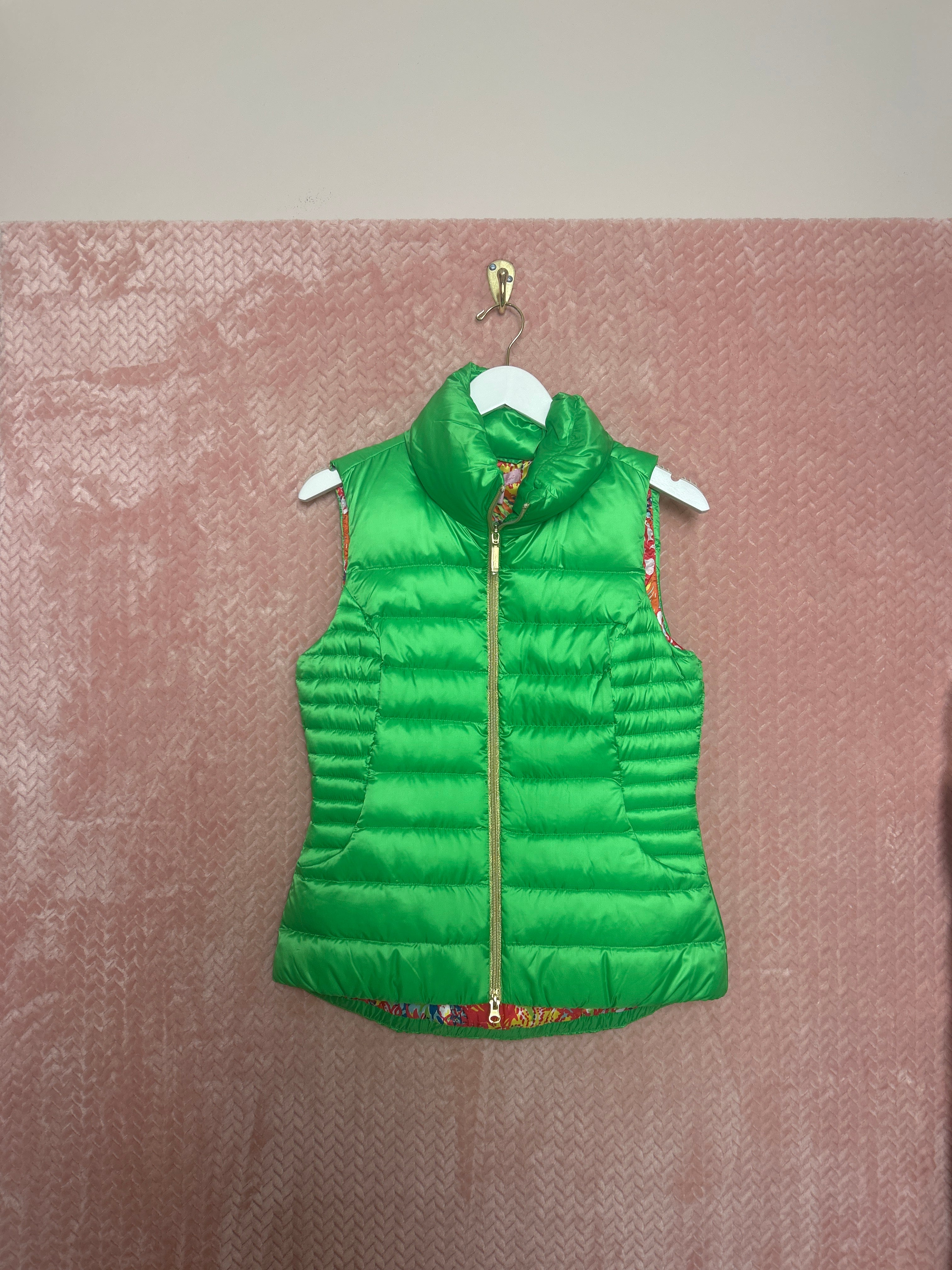 Lilly Pulitzer NWT Allie Packable Vest Prep Green - Size M