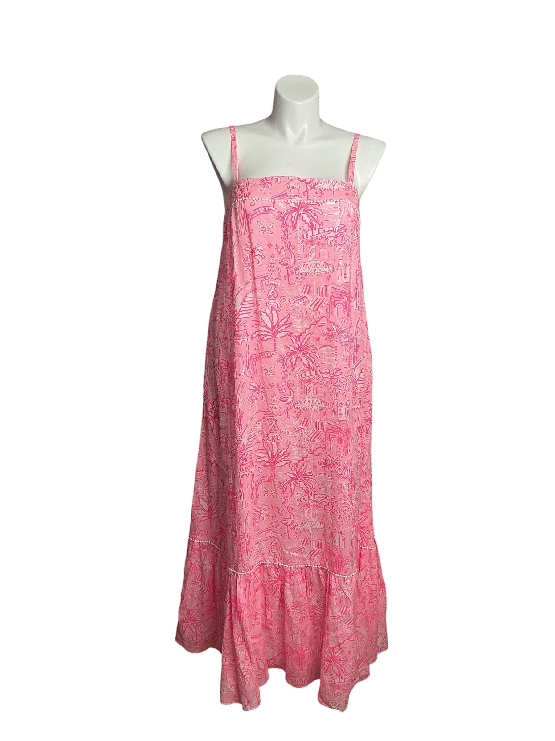 Lilly Pulitzer- NWT Rozalie Linen Maxi Dress Conch Shell Pink Penny’s Playground Size 12