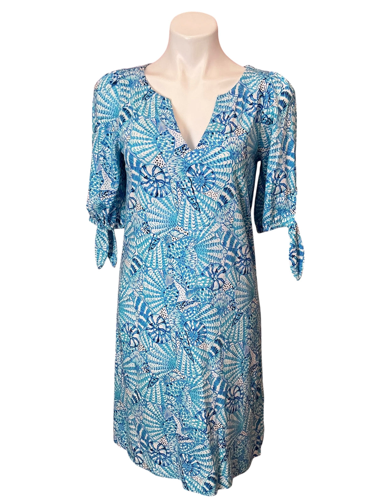 Lilly Pulitzer Easley T Shirt Dress Amalfi Blue By The Seashore - Size S