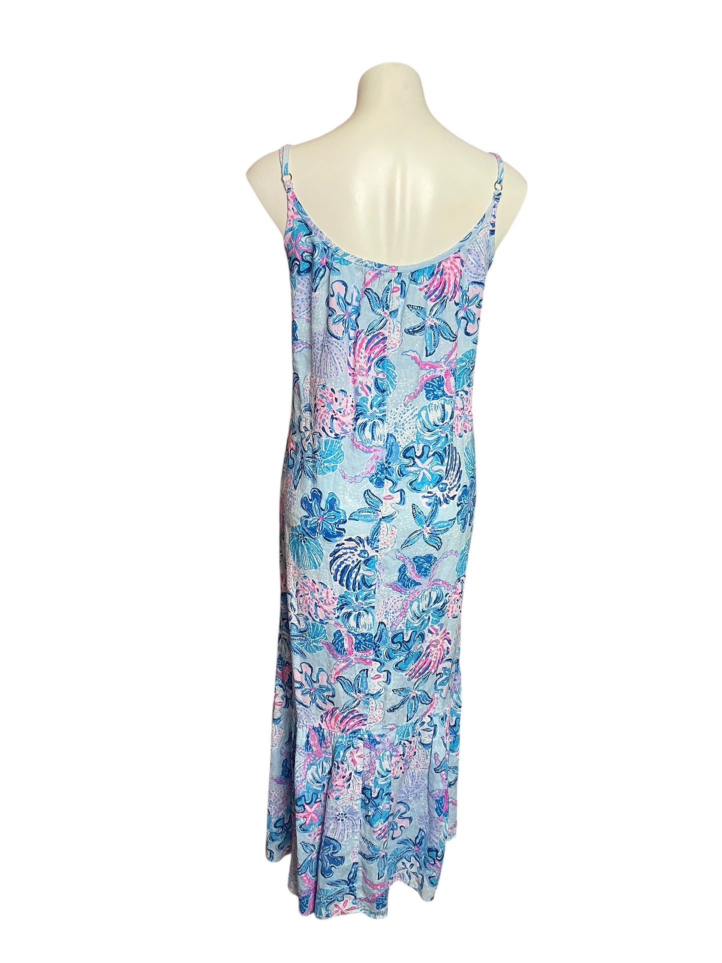 Lilly Pulitzer NWT Amelie Linen Midi Dress Multi Bahamas Beachcomber - Size XL