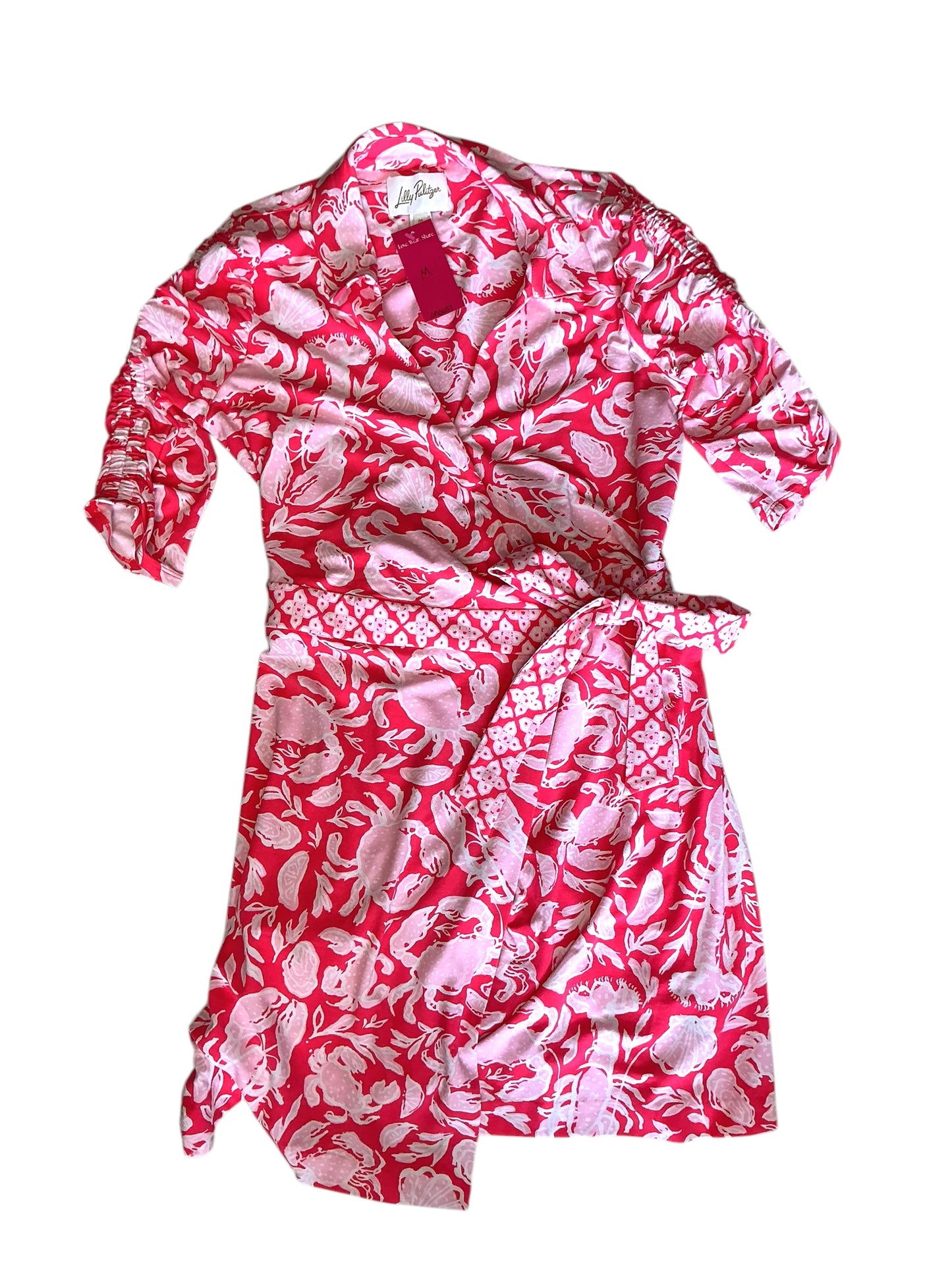 Lilly Pulitzer Ibby Skirted Romper Cane Coral Crab Collab - Size M