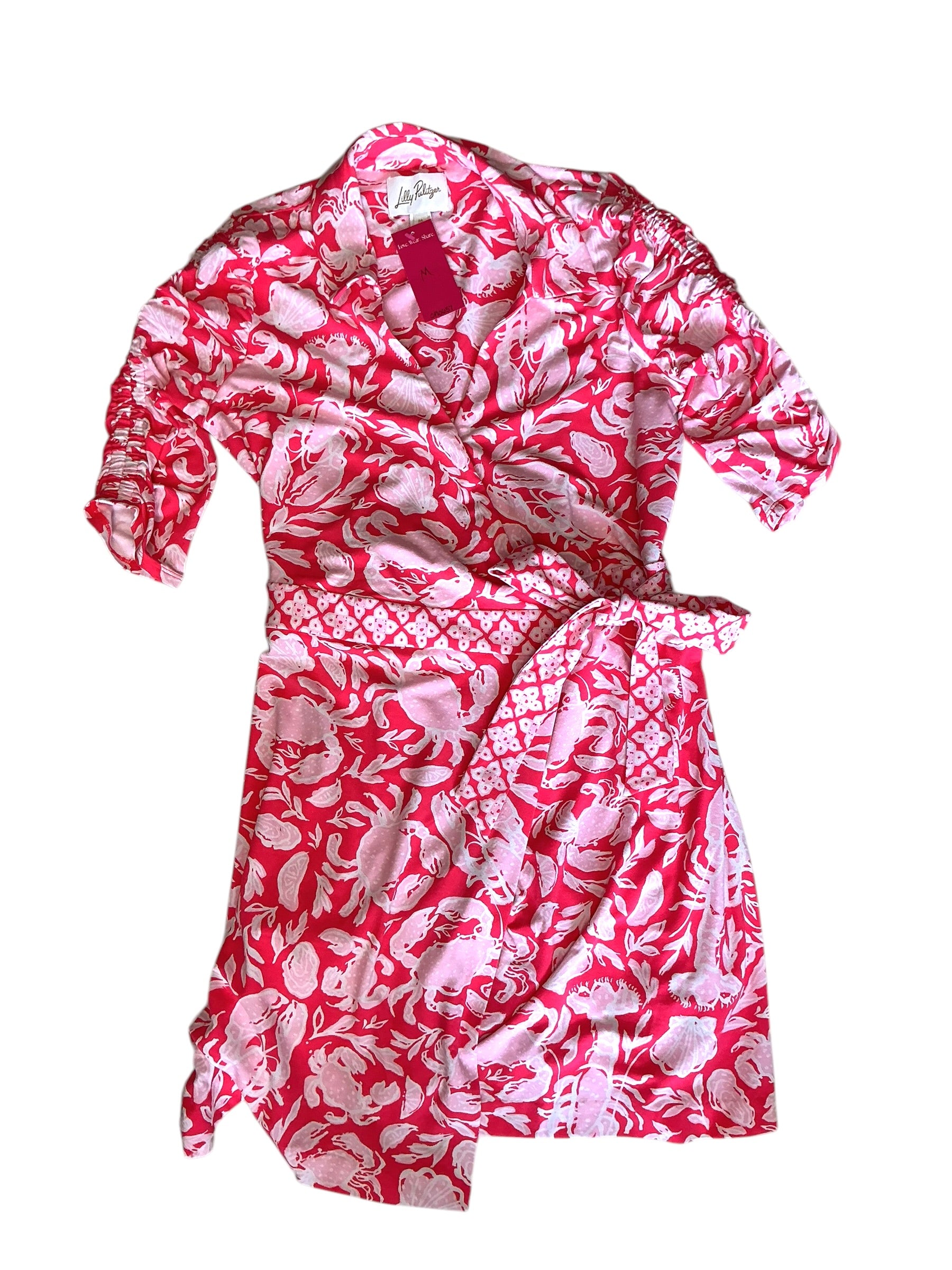 Lilly Pulitzer Ibby Skirted Romper Cane Coral Crab Collab - Size M