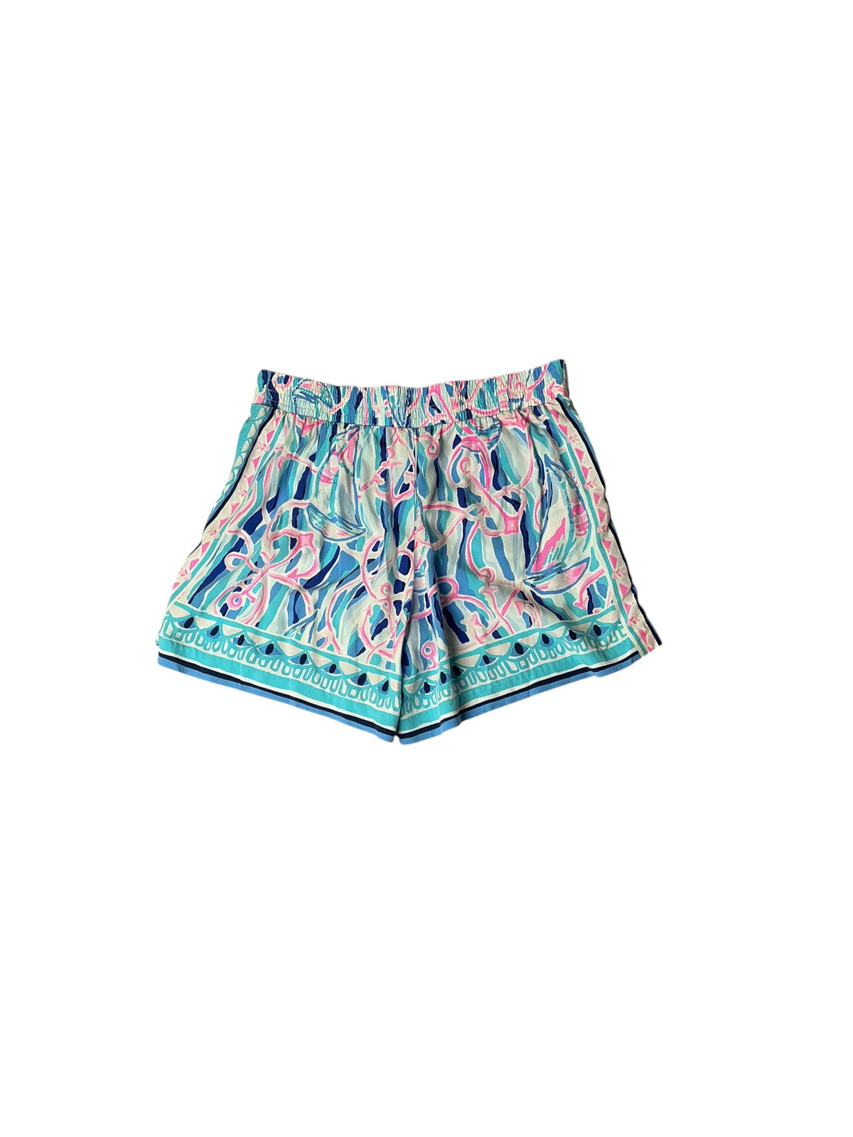 Lilly Pulitzer Neilah Shorts Skim Blue Reel Nauti Engineered - Size M
