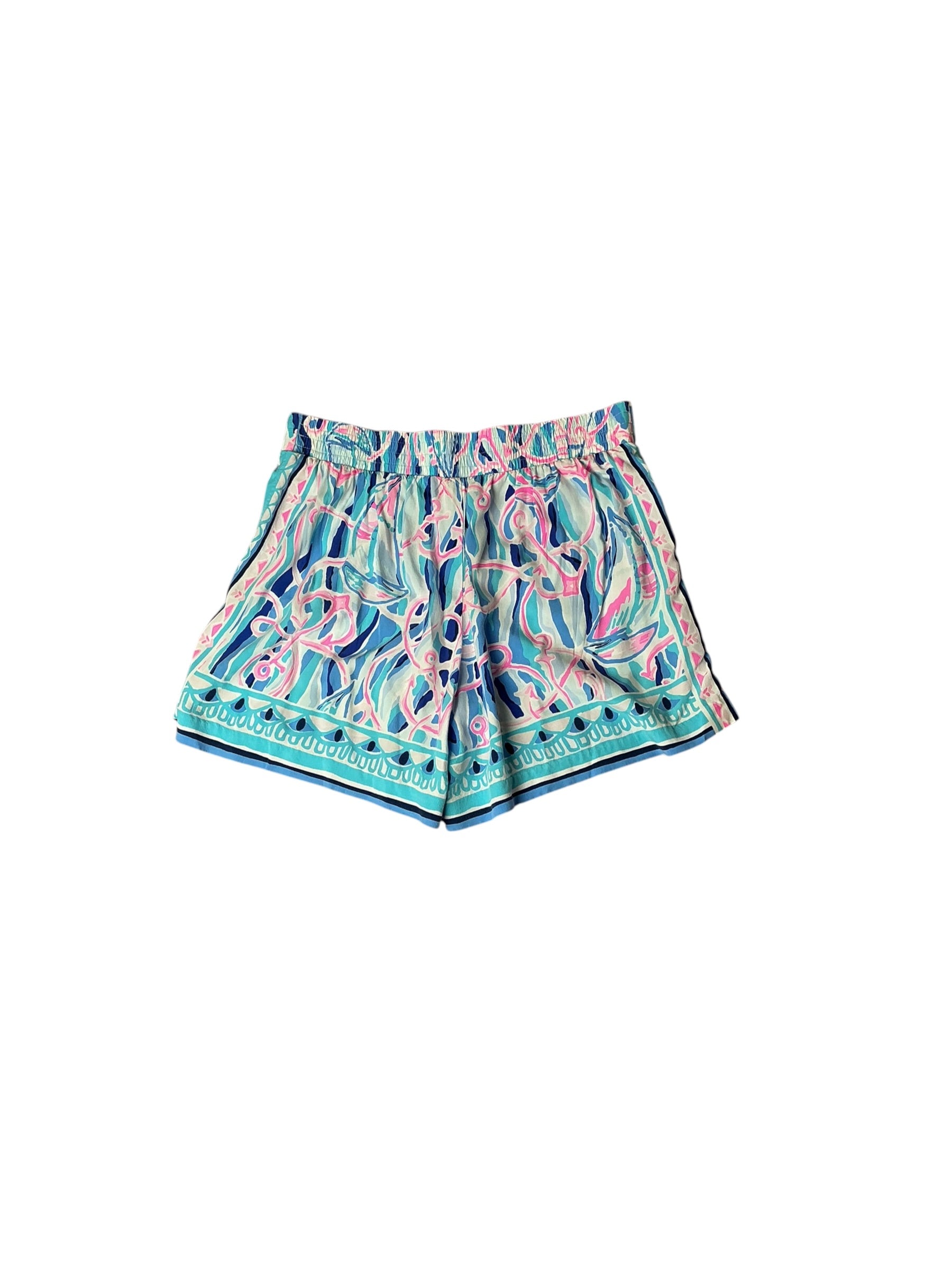 Lilly Pulitzer Neilah Shorts Skim Blue Reel Nauti Engineered - Size M