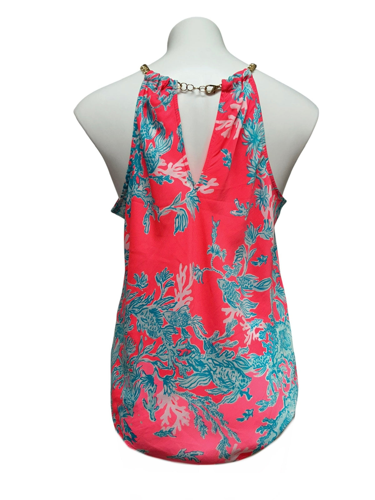 Lilly Pulitzer Cabana Halter Top Shelly Bay Coral Spritz - Size S