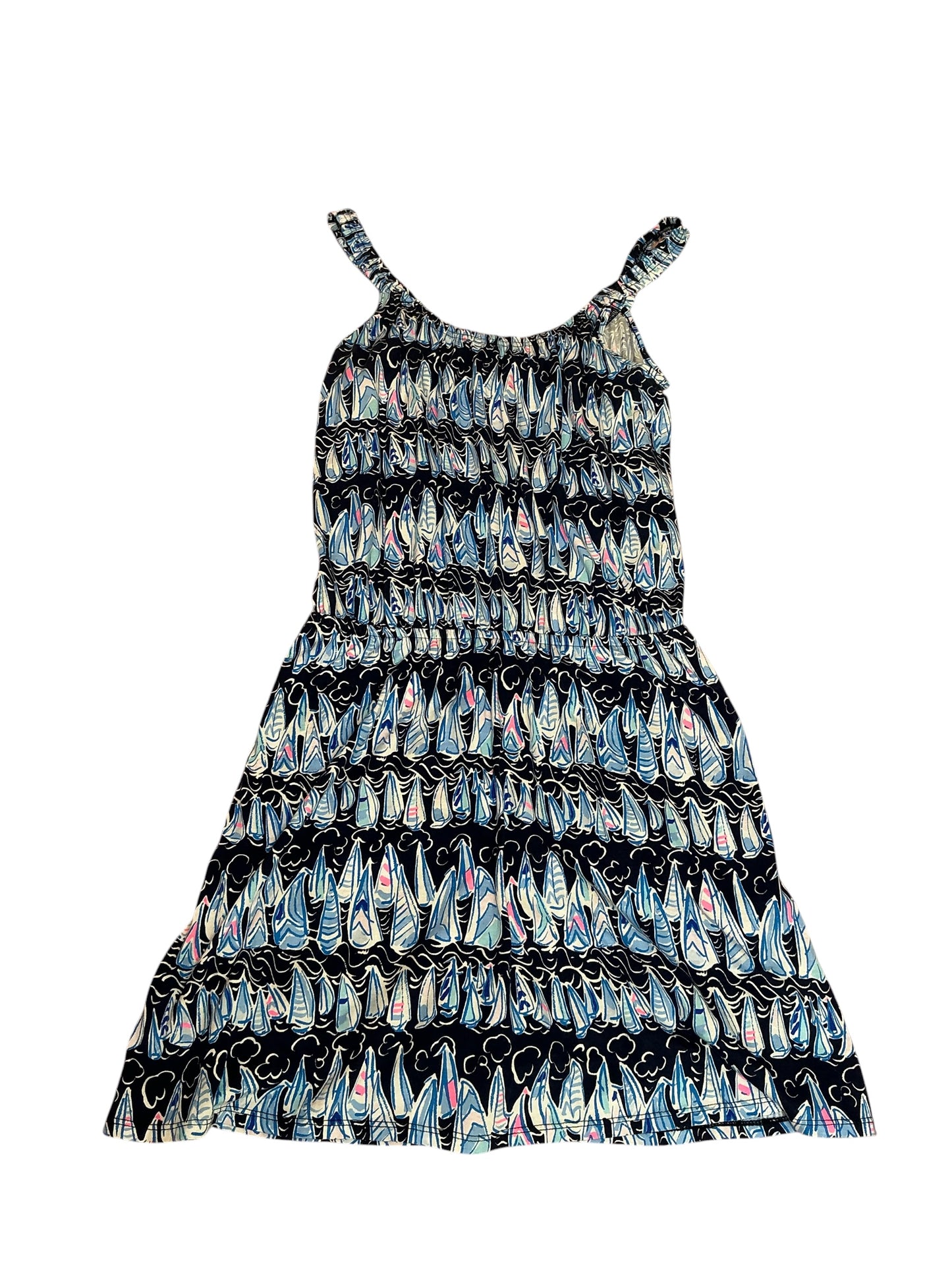Lilly Pulitzer Loro Romper Low Tide Navy Sails And Stripes - Size M