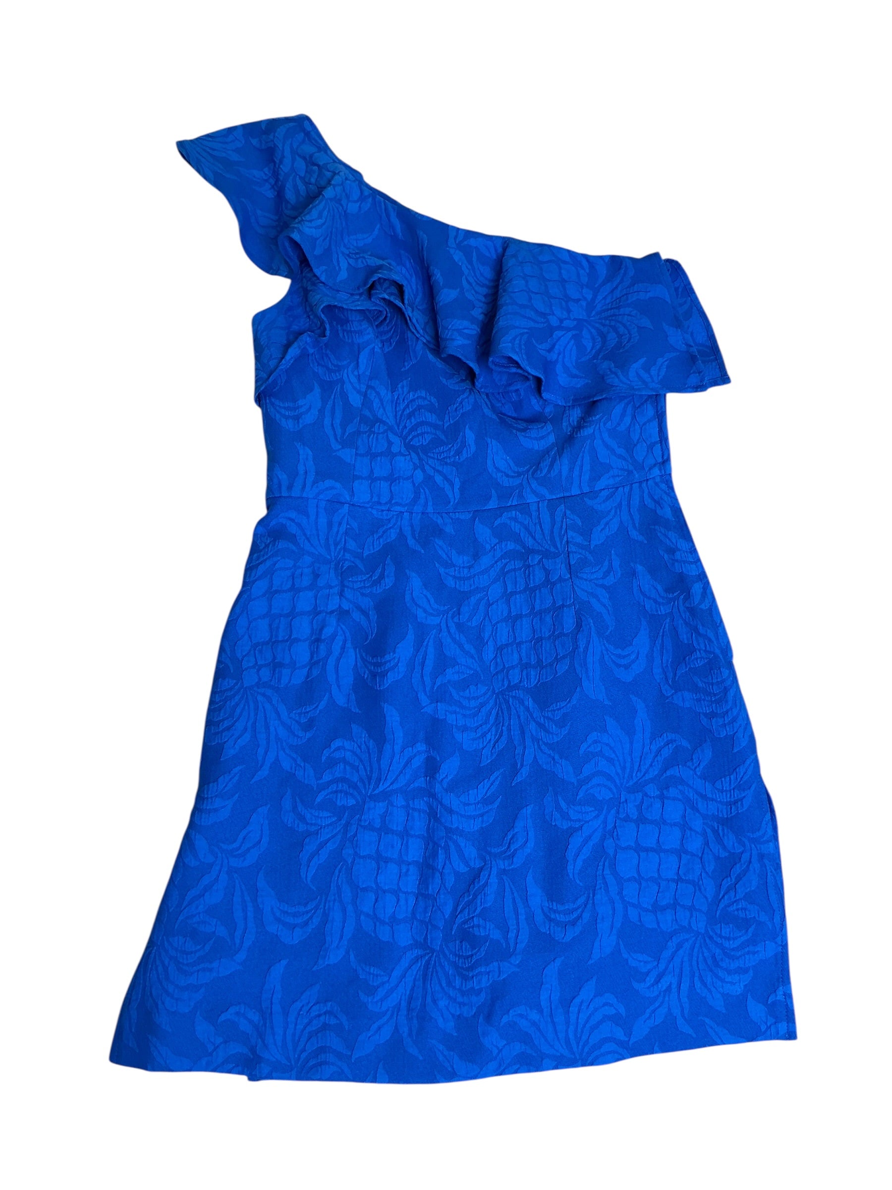 Lilly Pulitzer NWT Kipton Skirted Romper Blue Tang Pineapple Pucker Jacquard - Size 4