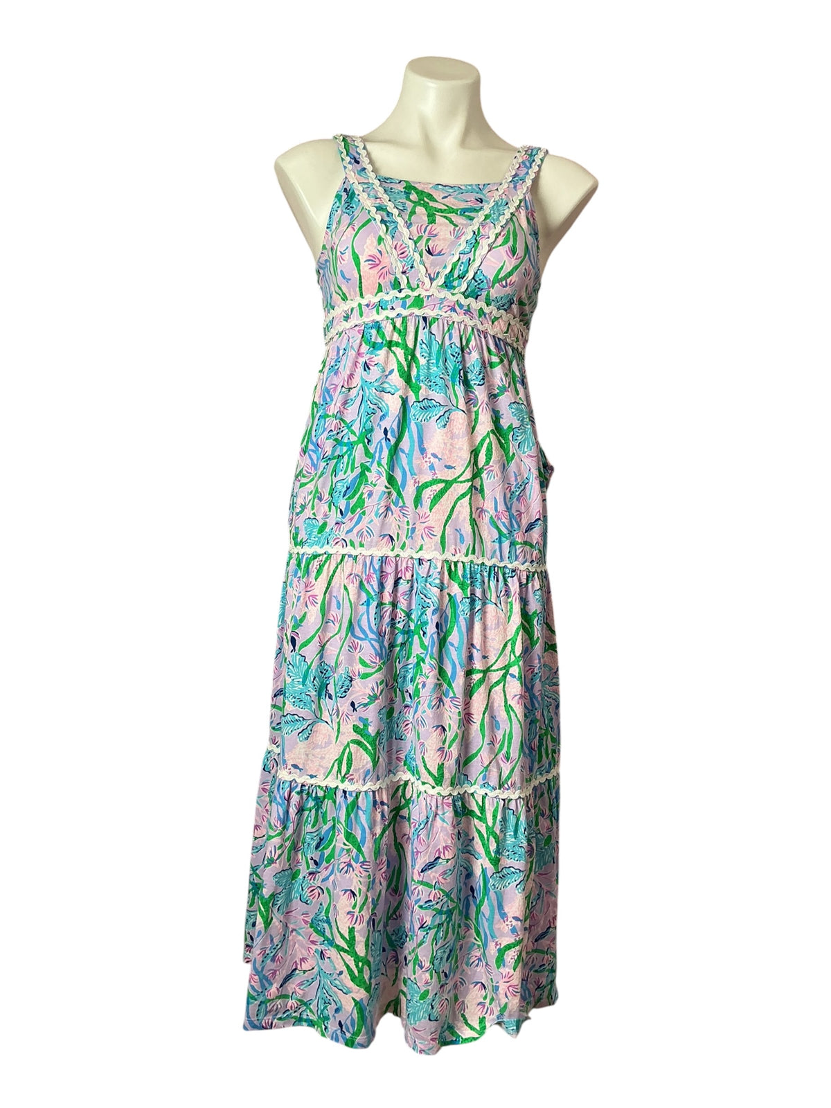 Lilly Pulitzer Mini Pollie Midi Dress Multi Seacret Escape - Size XL (12-14)