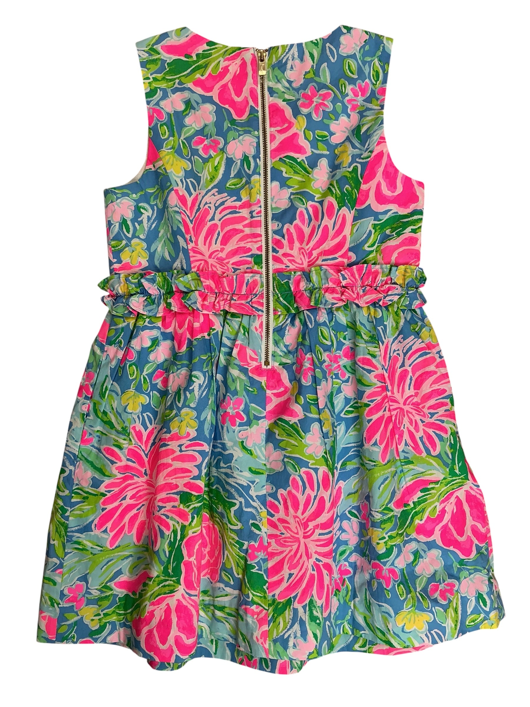 Lilly Pulitzer Kids Girls Annalee Dress Zanzibar Blue Bunny Business - Size 7