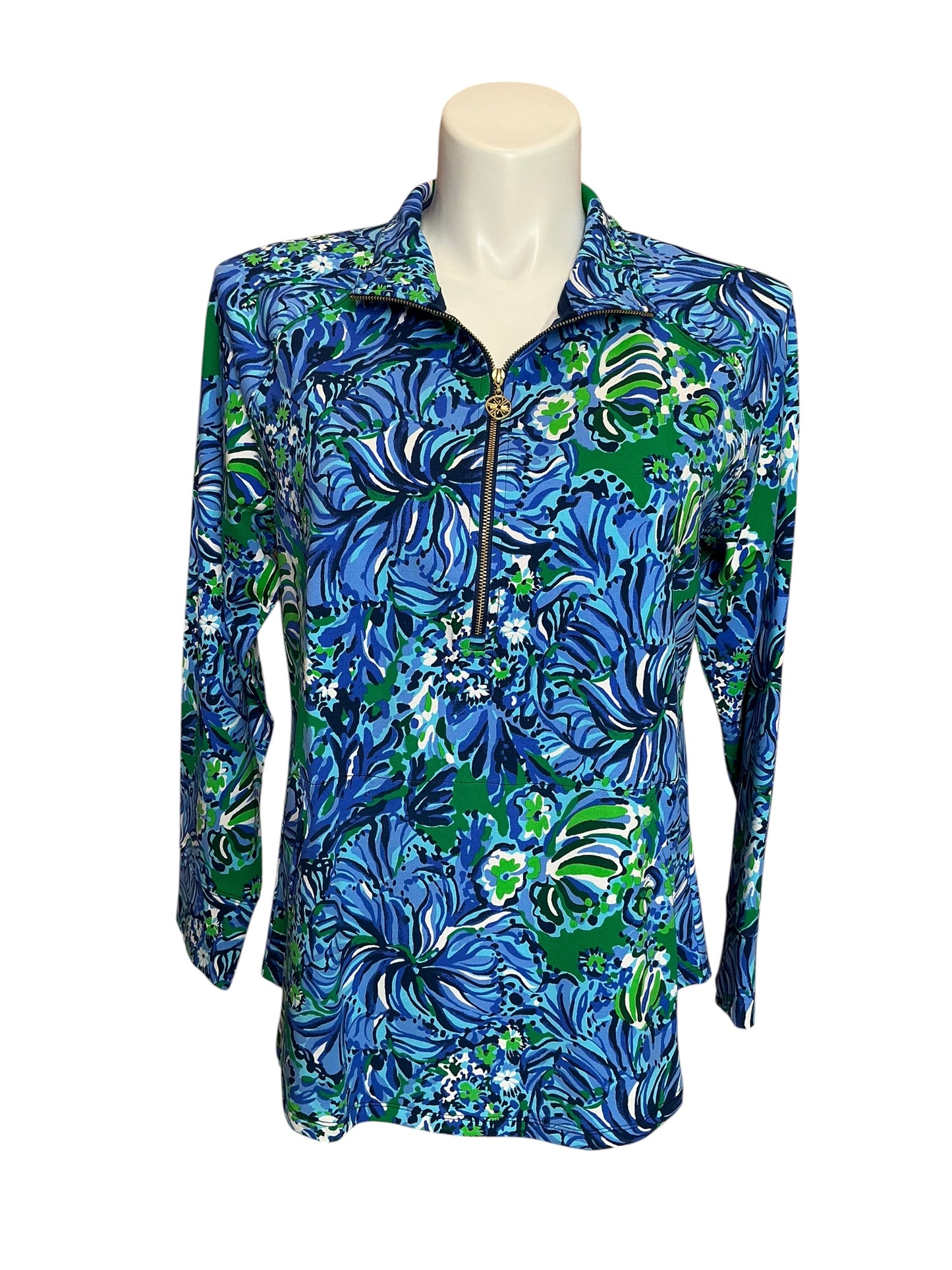 Lilly Pulitzer NWT UPF 50+ Skipper Popover Abaco Blue In Turtle Awe - Size XL