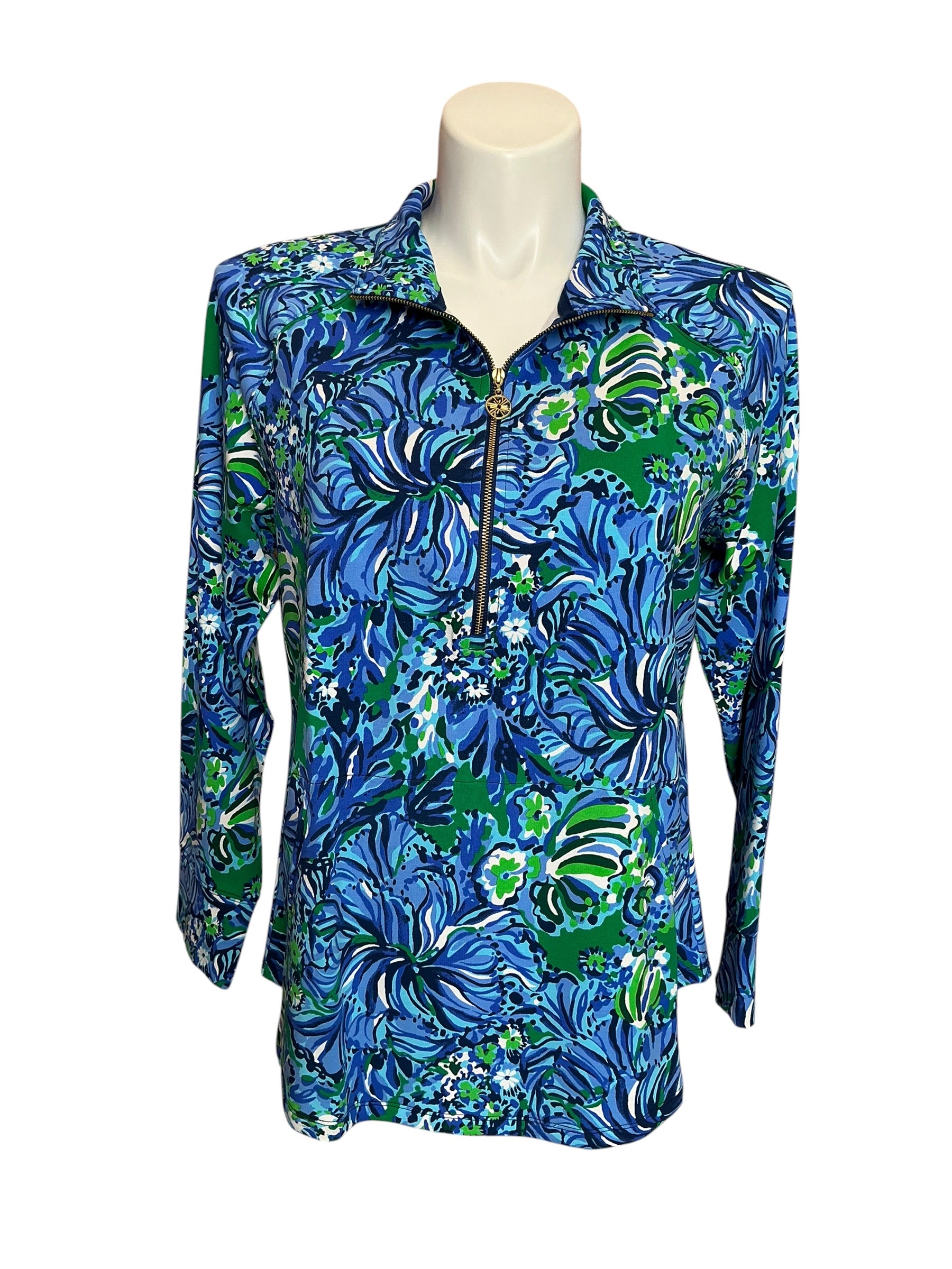 Lilly Pulitzer NWT UPF 50+ Skipper Popover Abaco Blue In Turtle Awe - Size XL