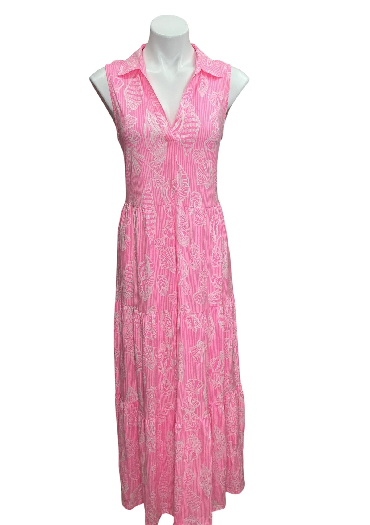 Lilly Pulitzer Riegan MaxiDress Rousseau Pink Cool As Shell - Size M