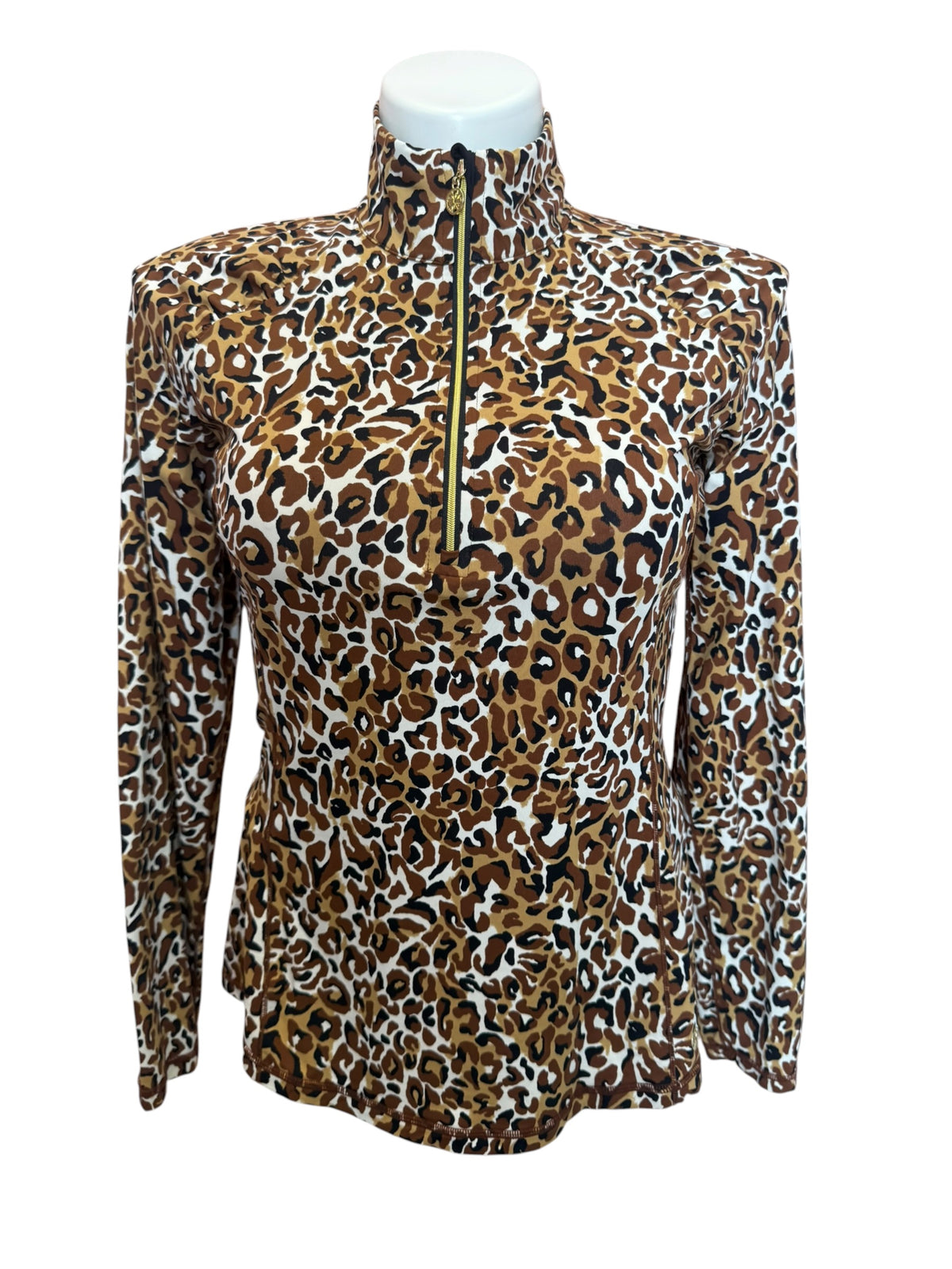 Lilly Pulitzer UPF 50+ Luxletic Justine Pullover Chocolate Onyx My Favorite Spot - Size L
