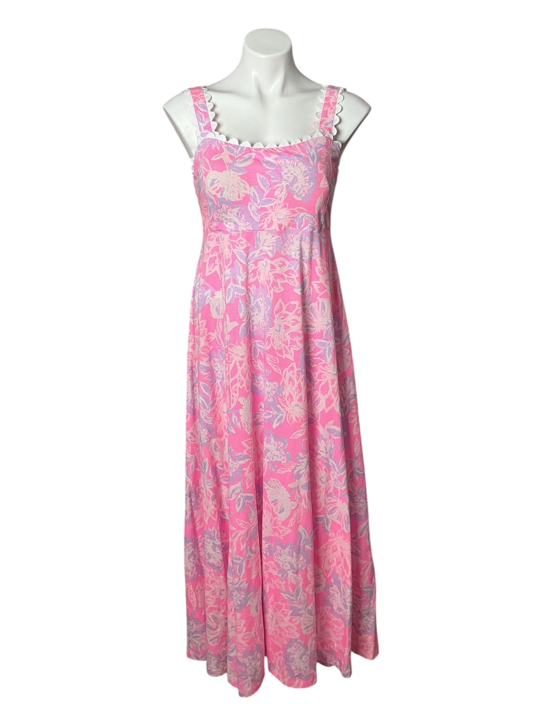 Lilly Pulitzer Dwyer Midi Dress Rousseau Pink Zen Garden - Size M