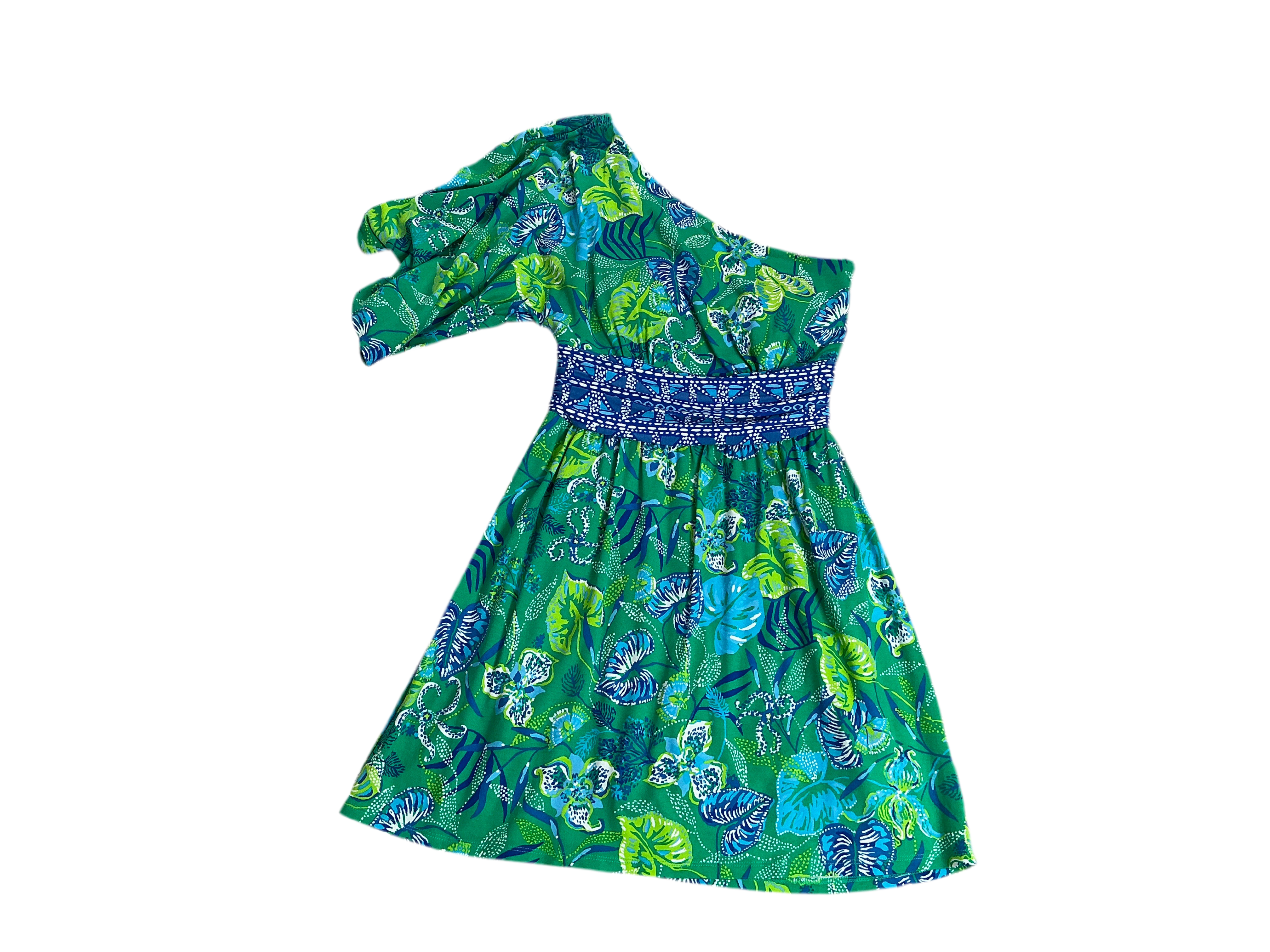 Lilly Pulitzer Niki One Shoulder - Botanical Green In A Flutter - Romper
