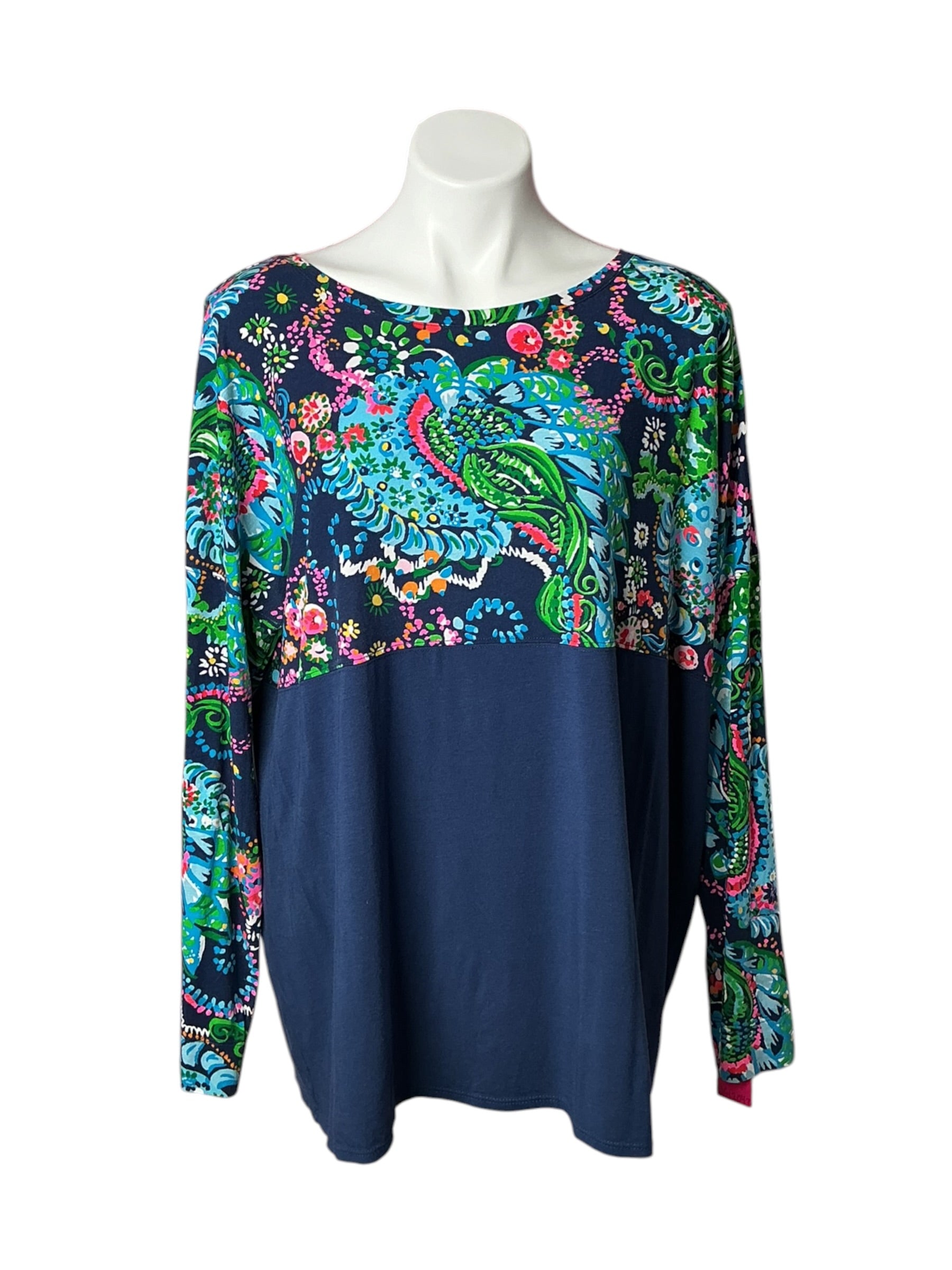 Lilly Pulitzer Finn Long Sleeve Top Hightide Pineapple - Size XXL