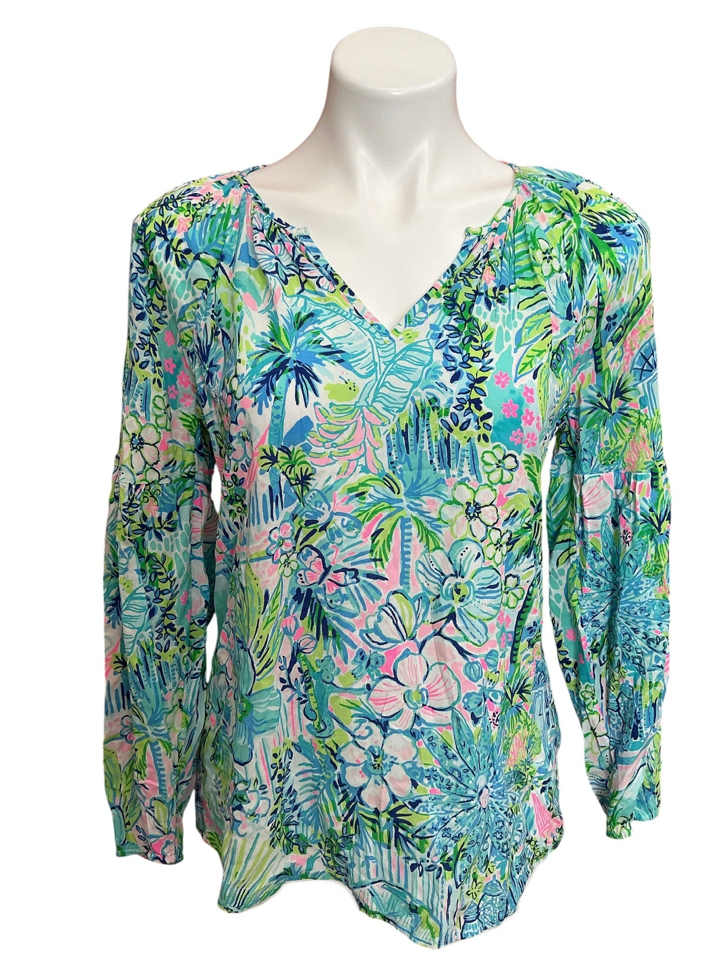 Lilly Pulitzer Winsley Top Lapis Lazuli Horseshoe Bay - Size XS
