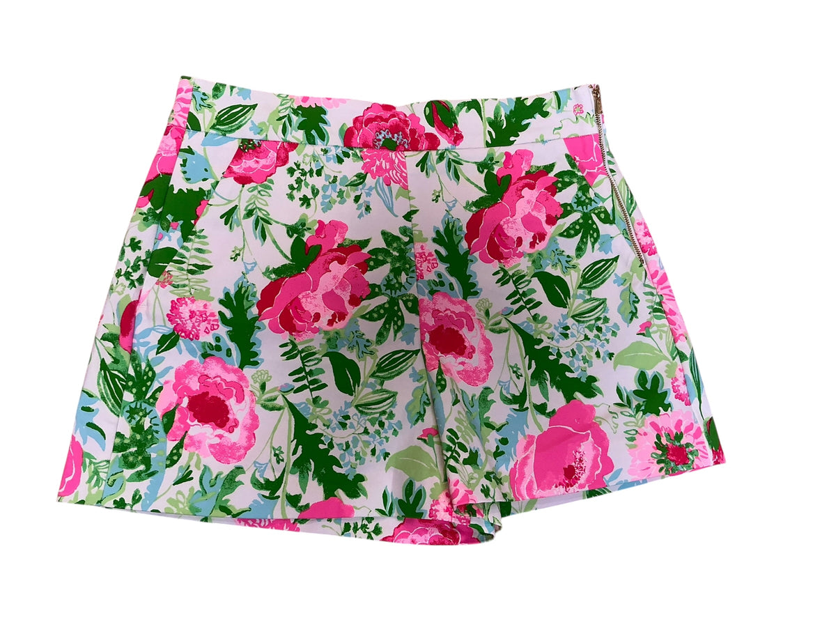 Lilly Pulitzer Sarissa Stretch Short Multi Poppy Party - Size 10