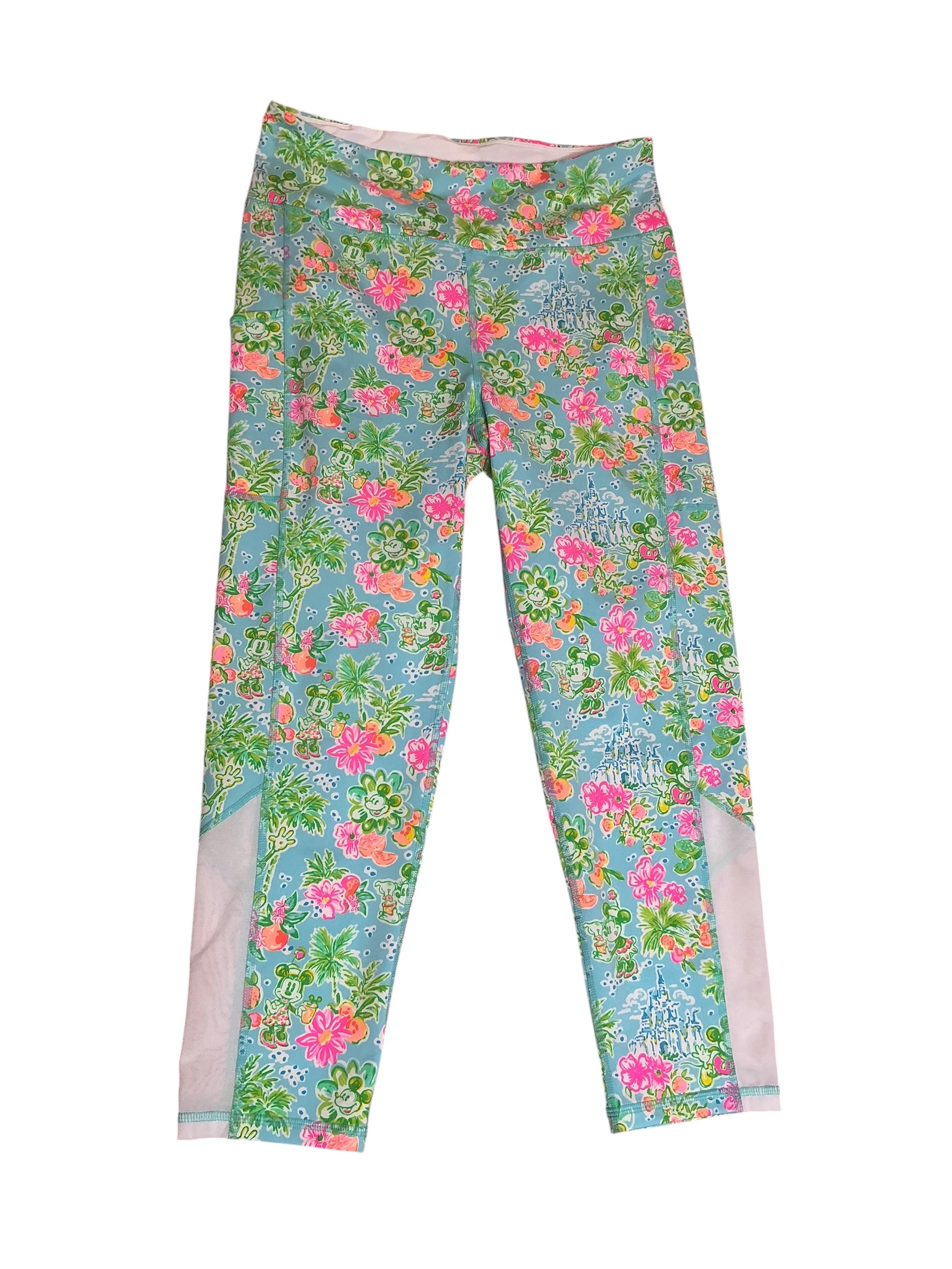 Lilly Pulitzer Luxletic Weekender High-Rise Midi Legging Blue Ibiza Lilly Loves Disney - Size L