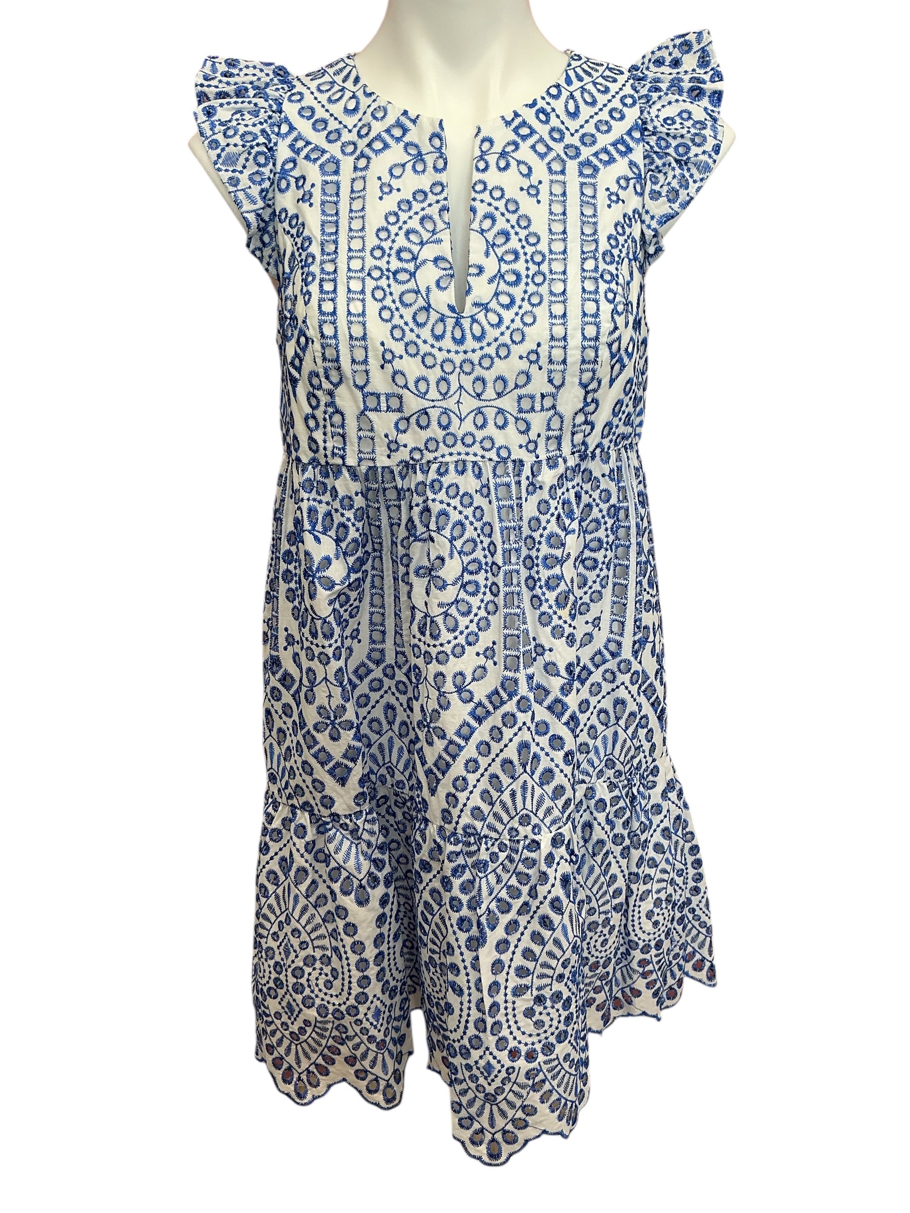 Lilly Pulitzer Keila Tunic Dress Bluefin Moroccan Eyelet - Size 4