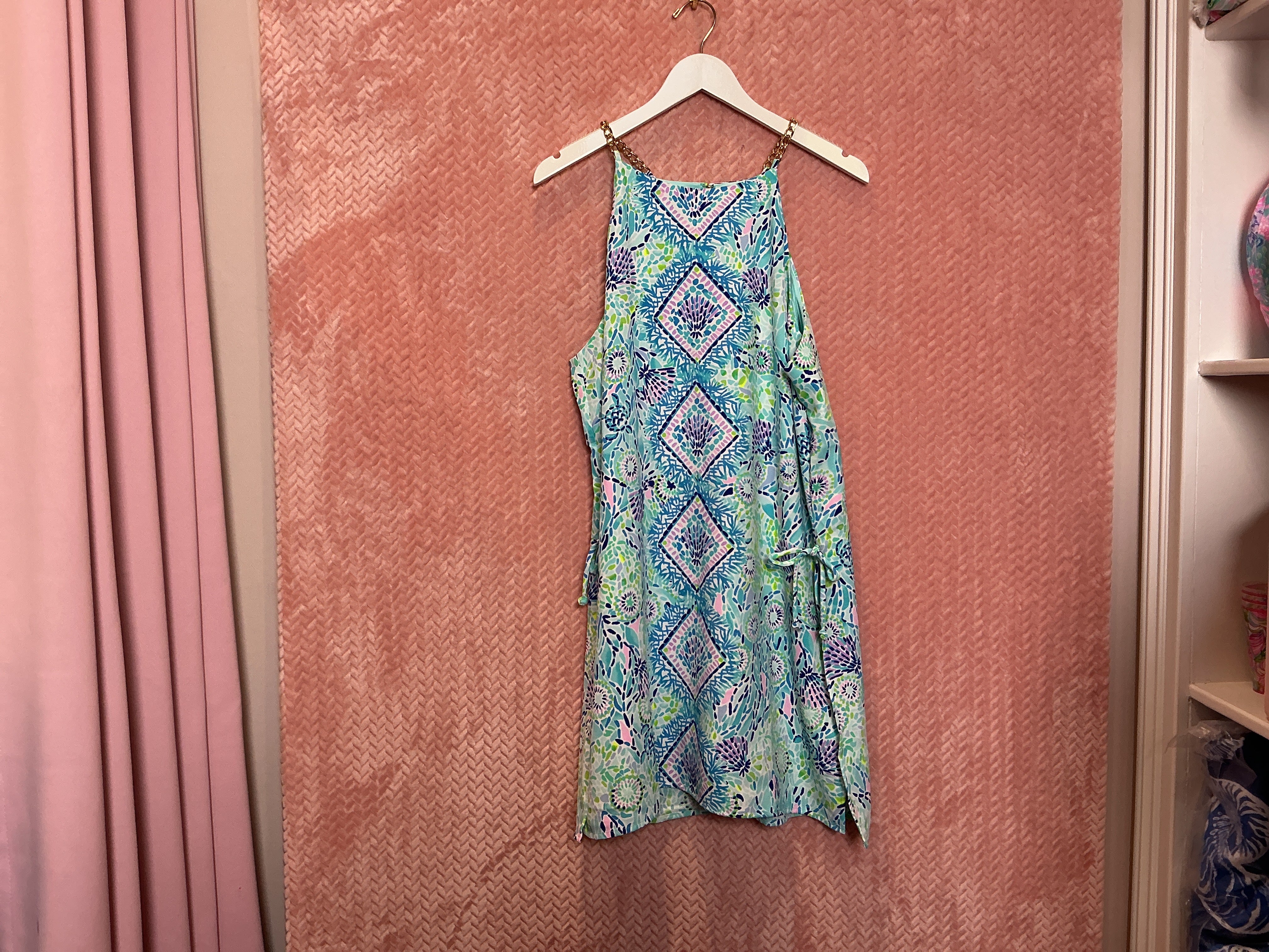 Lilly Pulitzer NWT Pearl Romper Blue Ibiza Openwater Engineered Woven Romper - Size 16
