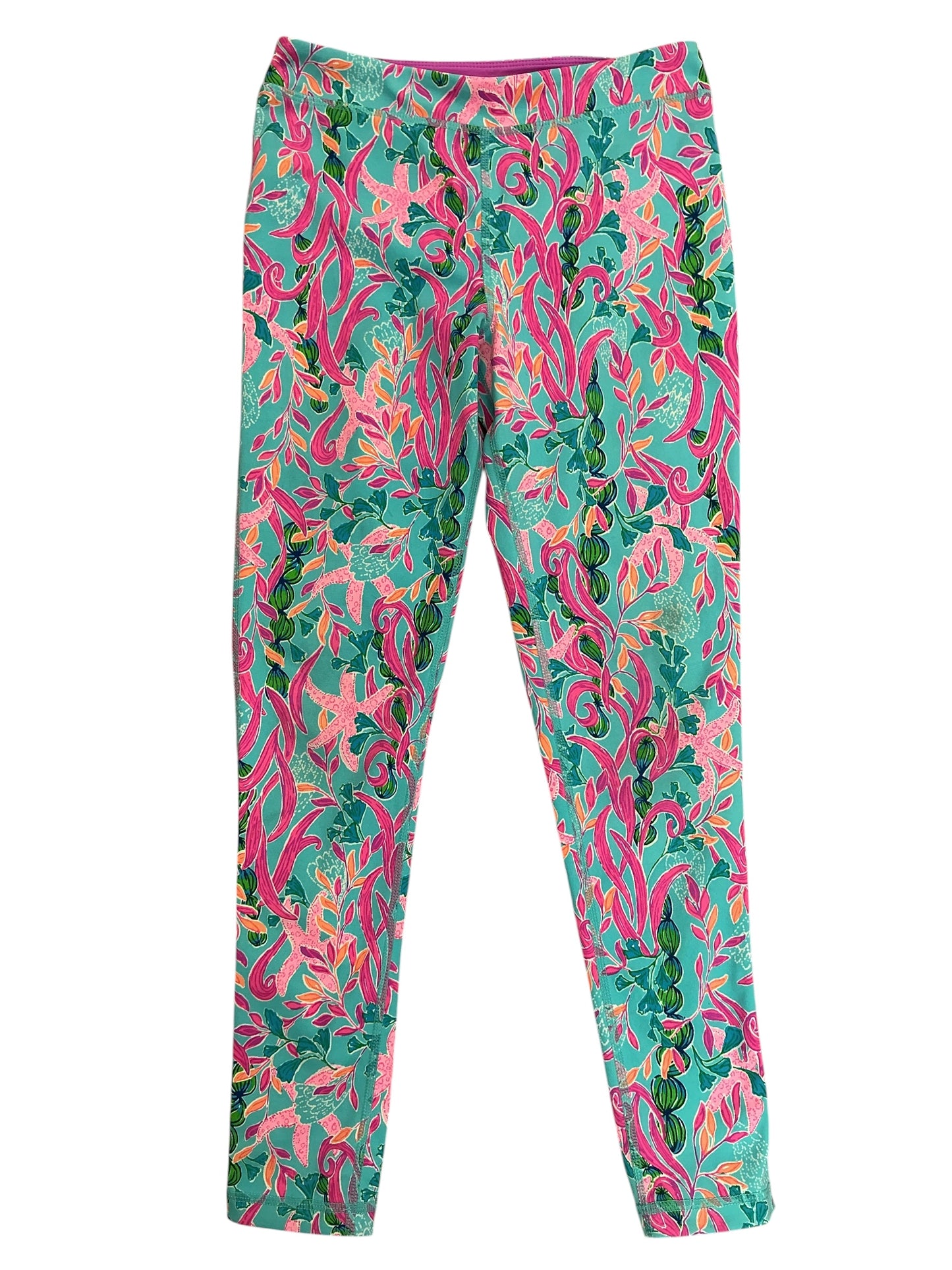 Lilly Pulitzer Kids Girls Mini Weekender Leggings Seaweed Samba - Size L 8-10