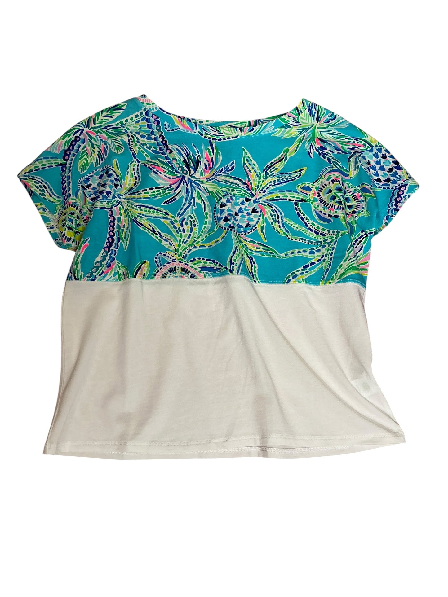 Lilly Pulitzer Finn Cropped Top Bermuda Blue Turtle Szn - Size XS