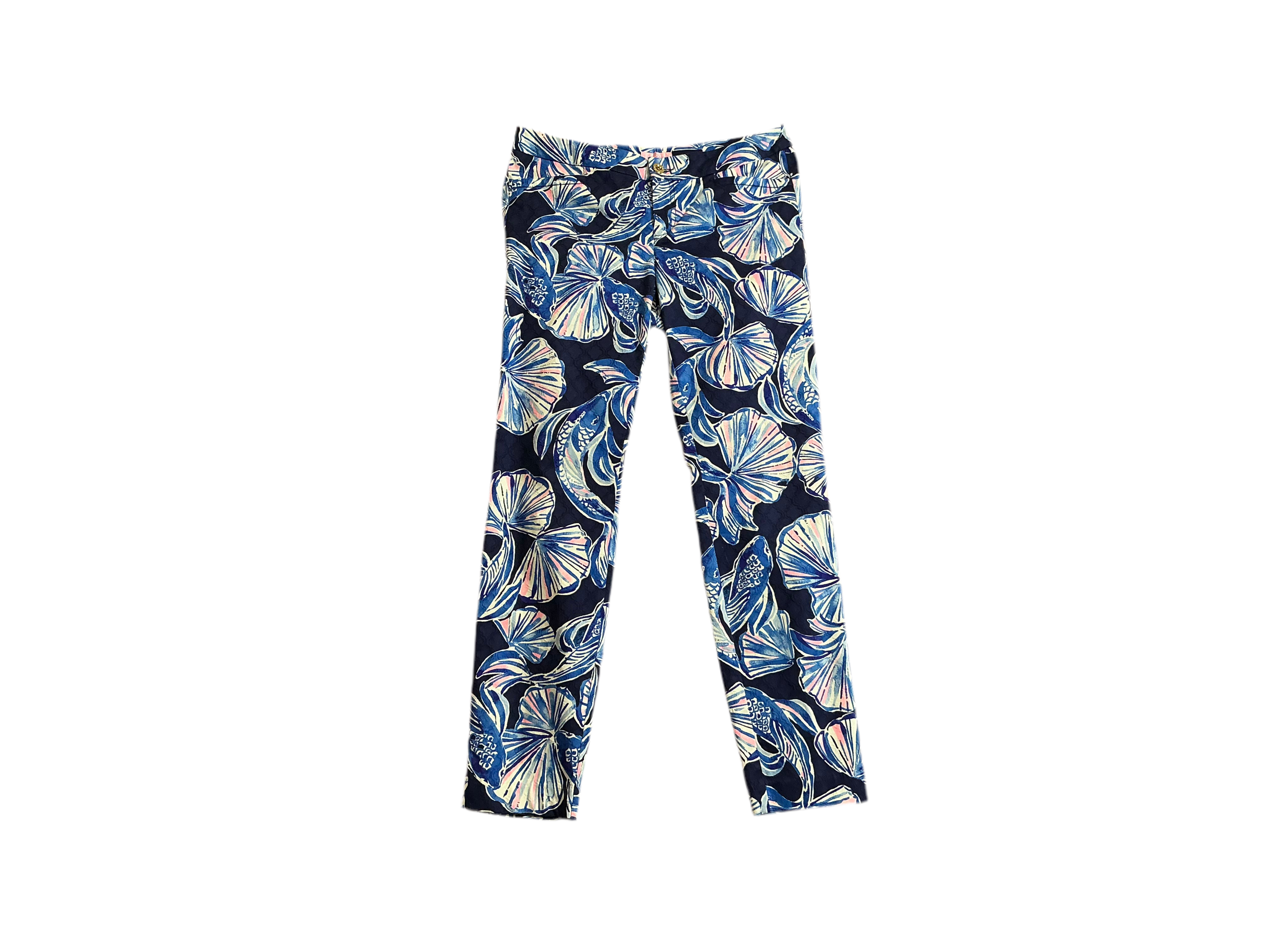 Lilly Pulitzer Kelly Skinny Ankle Pants High Tide Navy Reel Life - Size 6