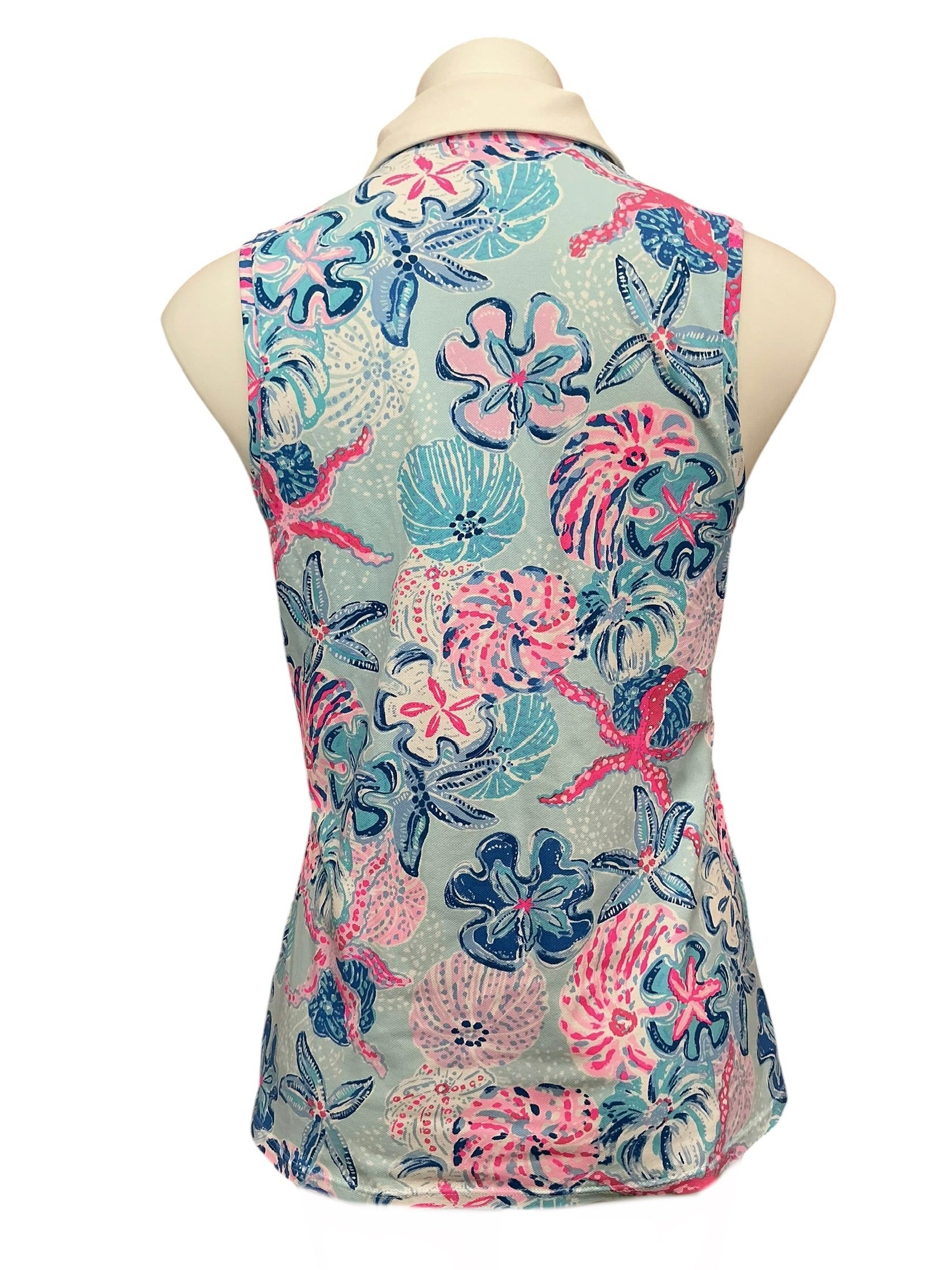 Lilly Pulitzer Luxletic Imara Polo Top Bahamas Beachcomber - Size M
