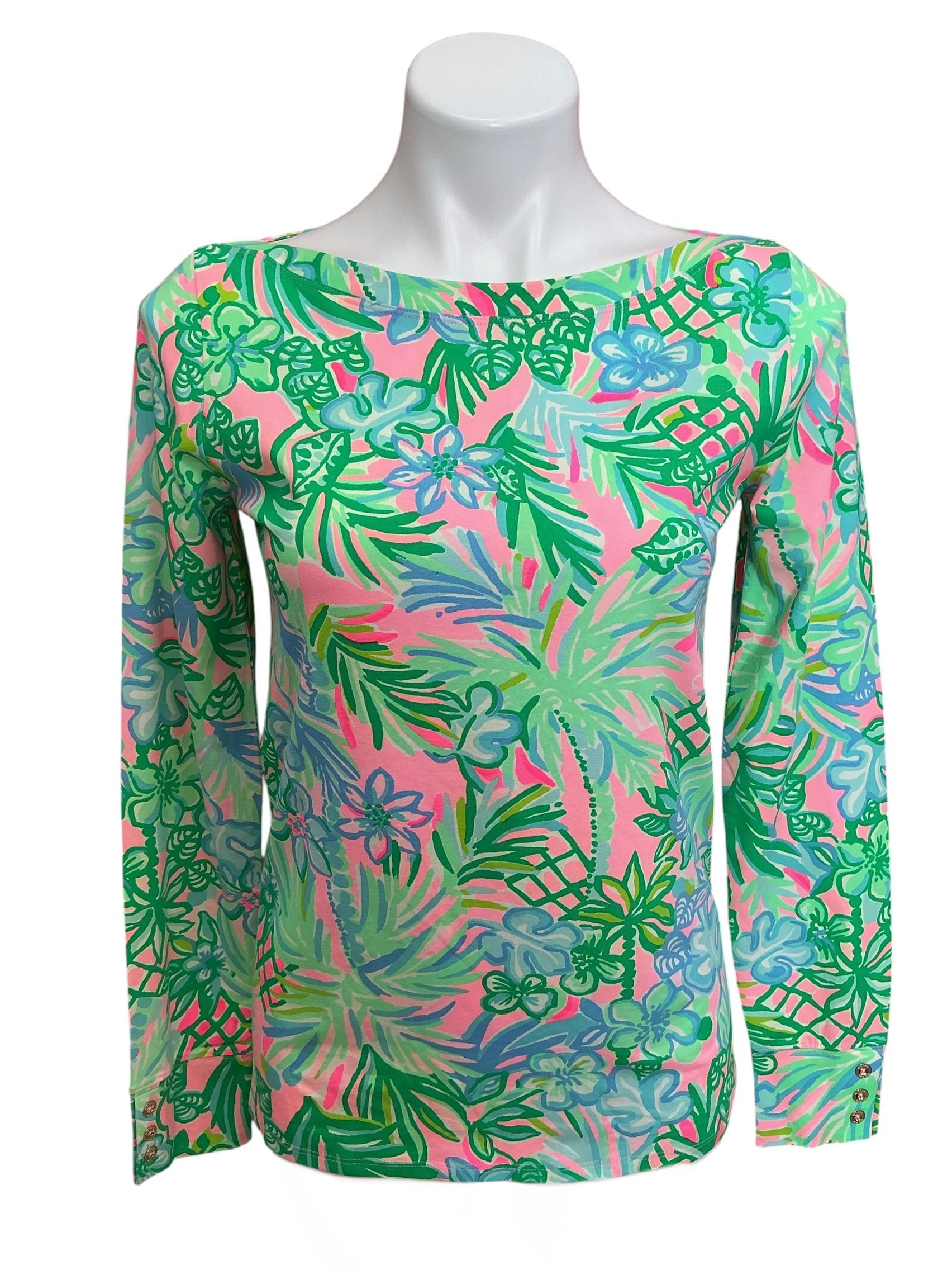 Lilly Pulitzer NWT Aleah Top Pelican Pink Coconut Row - Size M