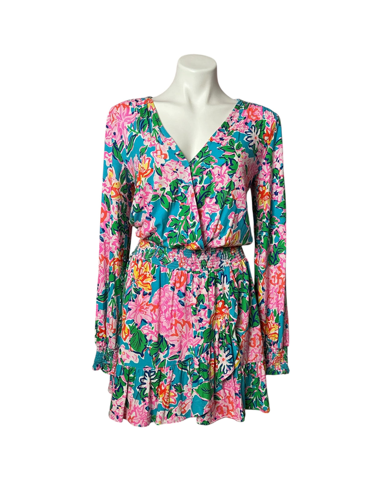 Lilly Pulitzer Peggy Romper Multi Rose To The Occasion - Size M