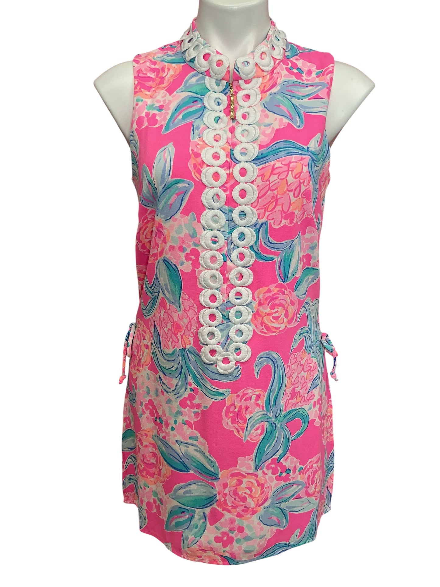 Lilly Pulitzer Jonna High Collar Shift Romper Prosecco Pink Pinking Positive - Size 4