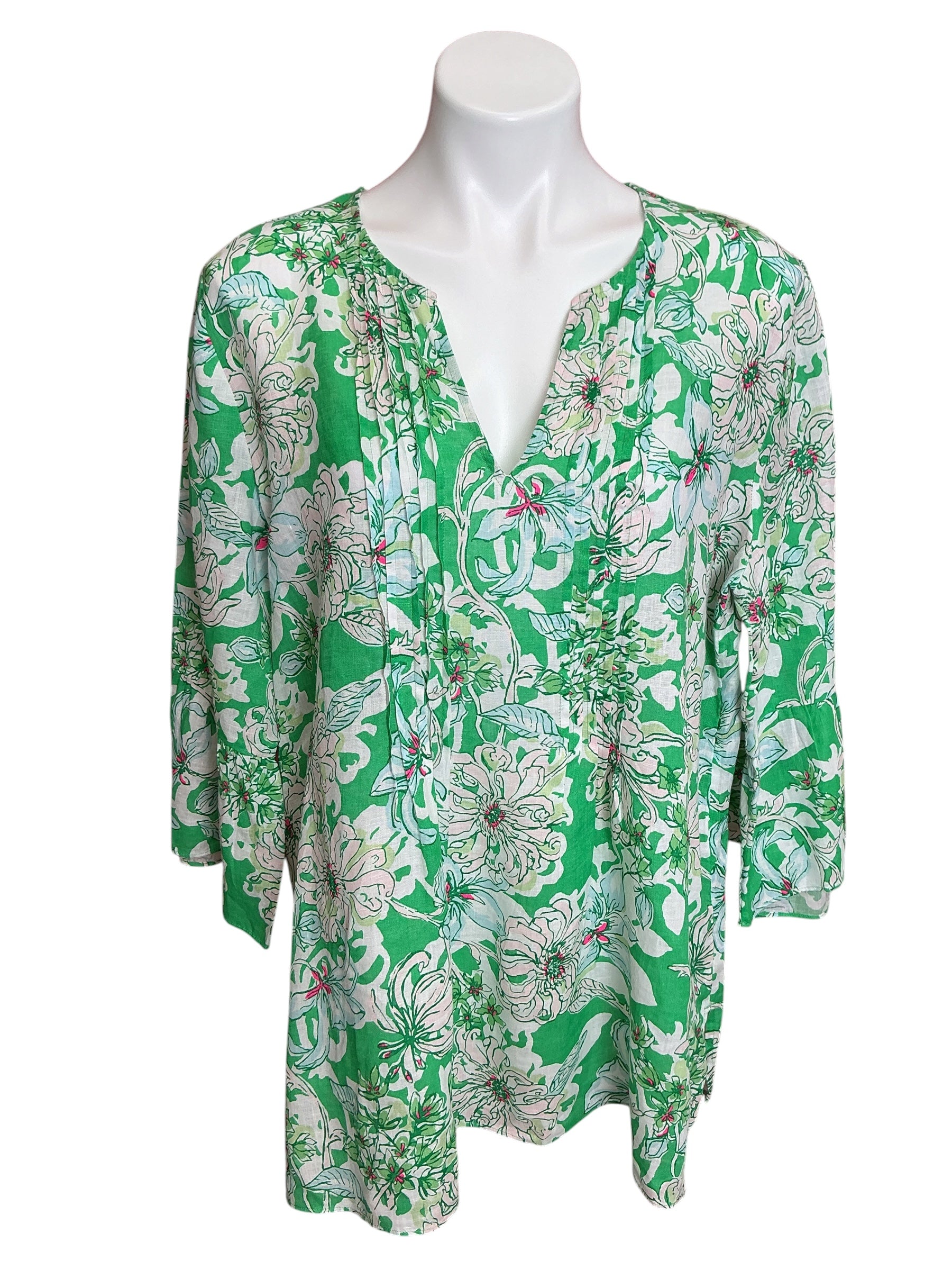 Lilly Pulitzer Hollie Tunic Spearmint Blossom Views - Size XL