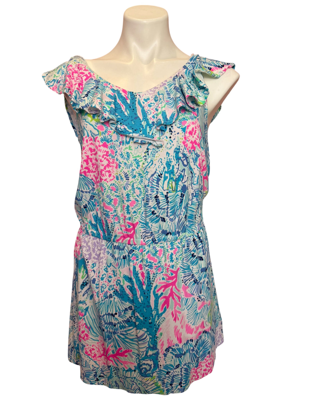 Lilly Pulitzer Alessa Romper Sink or Swim - Size M