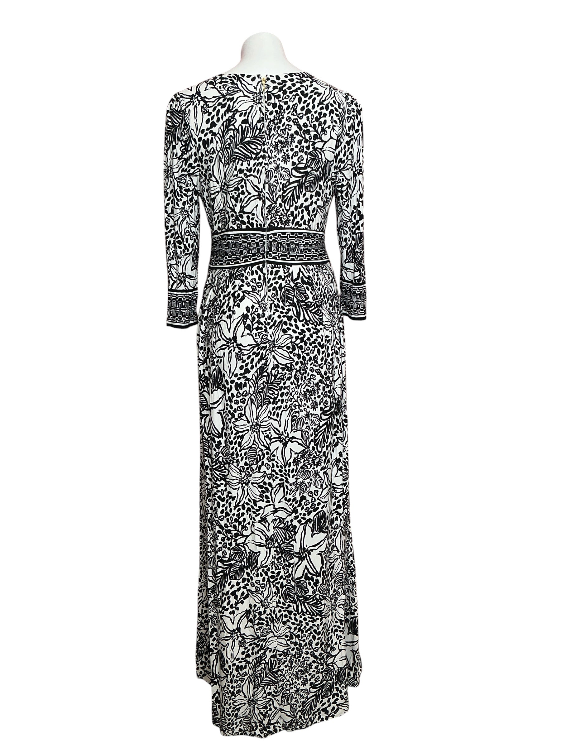 Lilly Pulitzer NWT Roslynne Maxi Dress Onyx Lots To Spot Engineered - Size 8