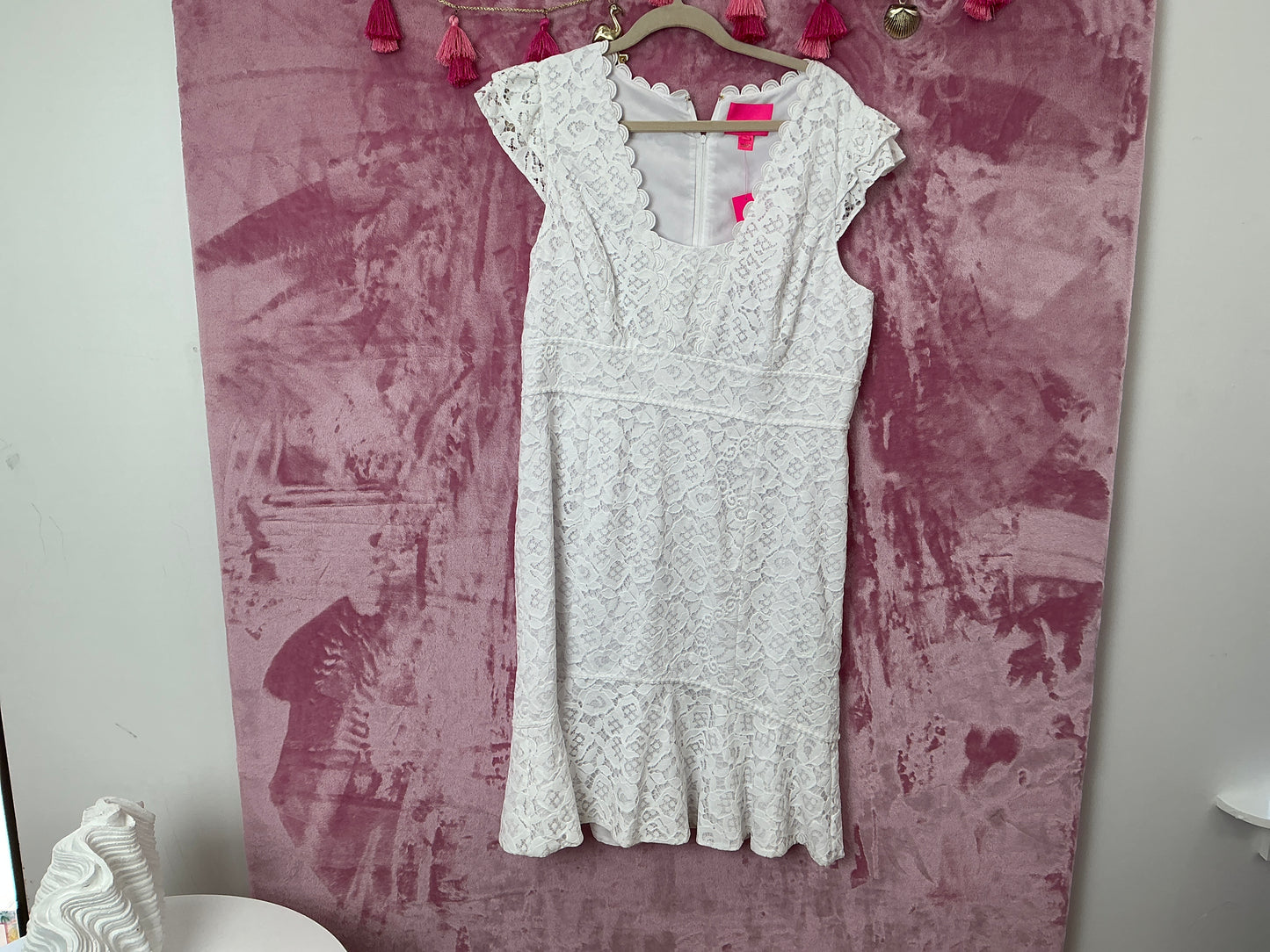 Lilly Pulitzer Dress NWT - Marlyn Dress - Resort White - Hey Hey Bouquet Lace - Size 16